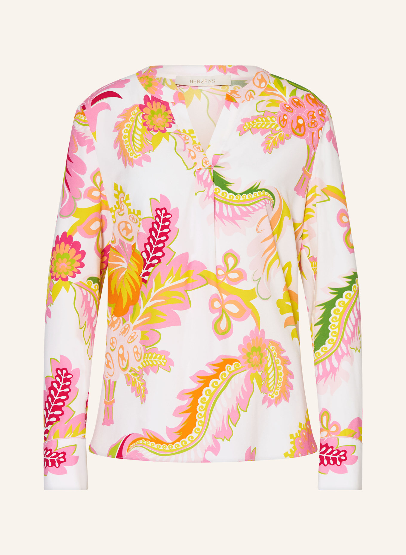 HERZENS Bluzka z jedwabiu: BIAŁY / RÓŻOWY / ŻÓŁTY