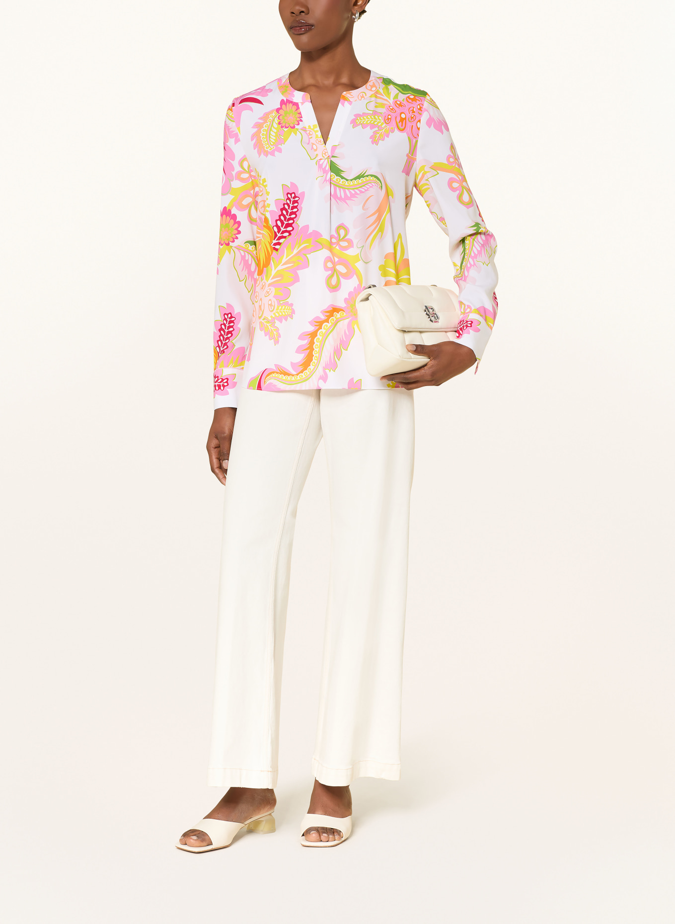 HERZENS Bluzka z jedwabiu: BIAŁY / RÓŻOWY / ŻÓŁTY