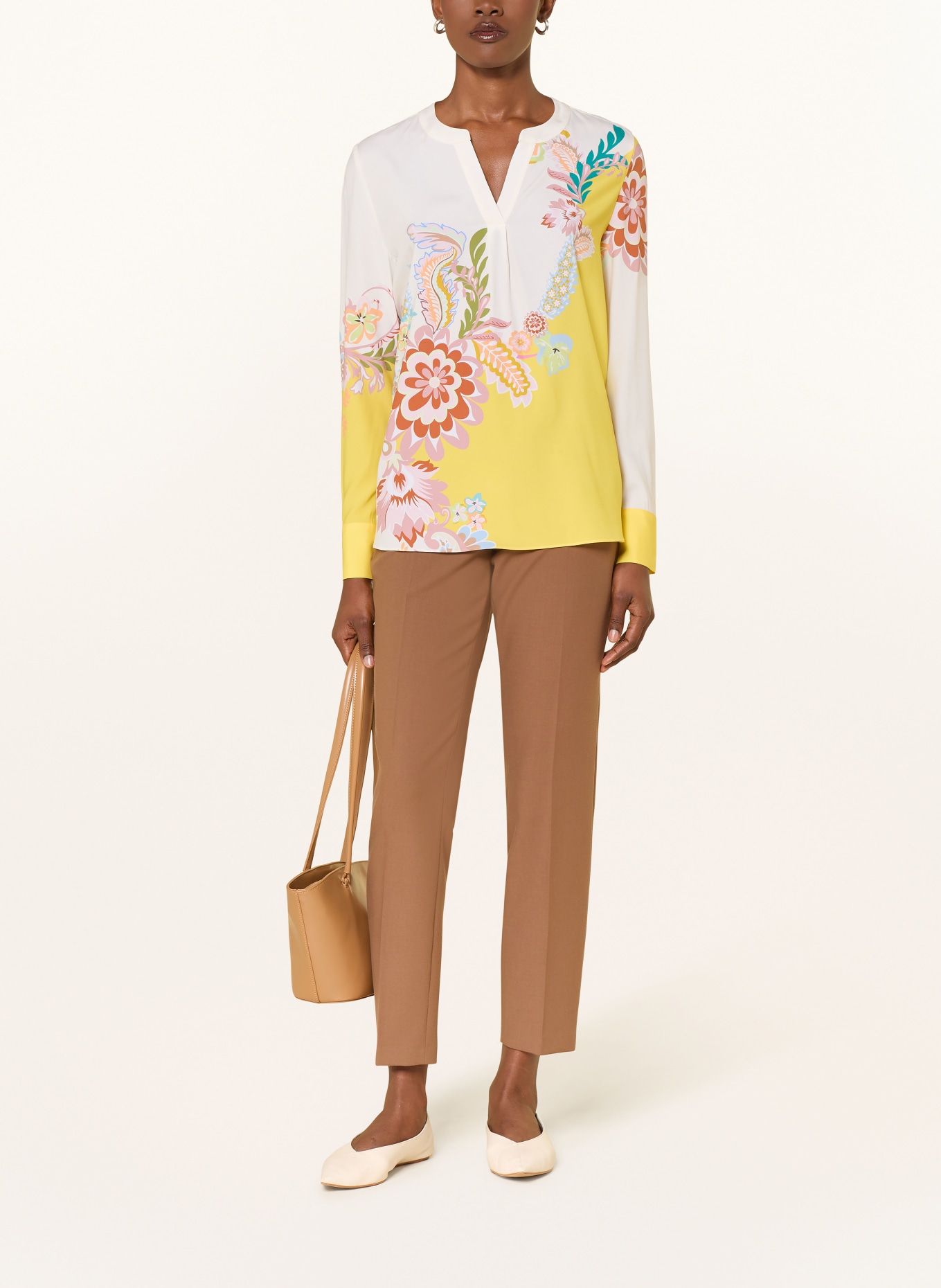 HERZENS Bluzka z jedwabiu: KREMOWY / BLADORÓŻOWY / ŻÓŁTY