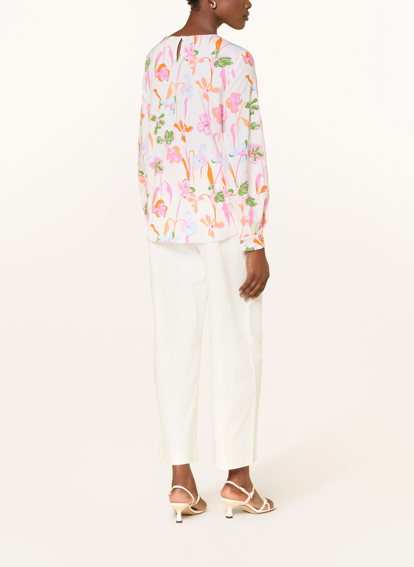 HERZENS Bluzka z jedwabiu: BIAŁY / MOCNORÓŻOWY / JASNONIEBIESKI