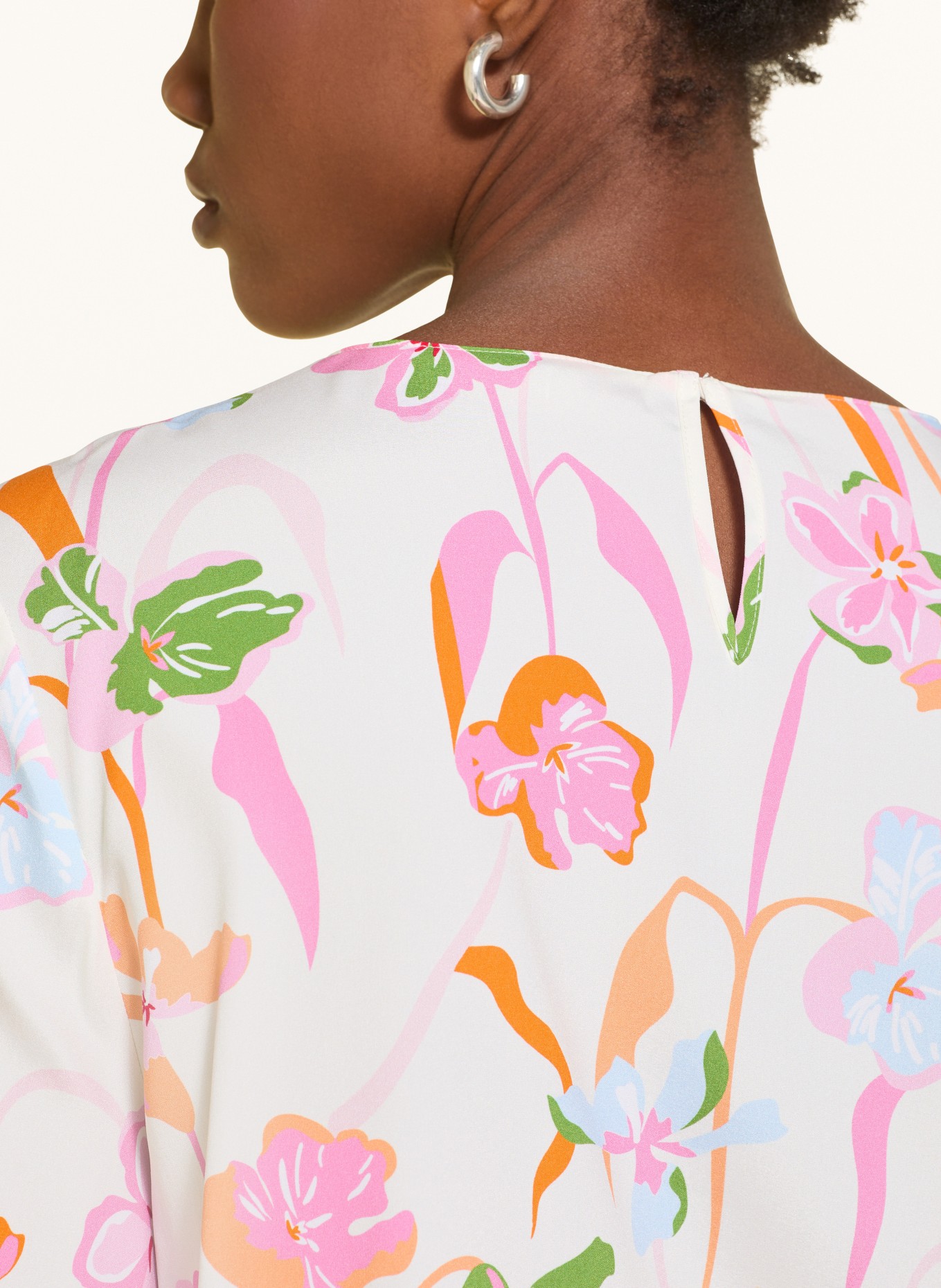 HERZENS Bluzka z jedwabiu: BIAŁY / MOCNORÓŻOWY / JASNONIEBIESKI