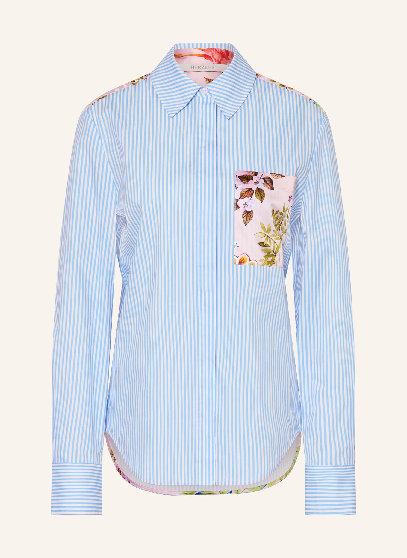 HERZENS Hemdbluse: BLAU / WEISS