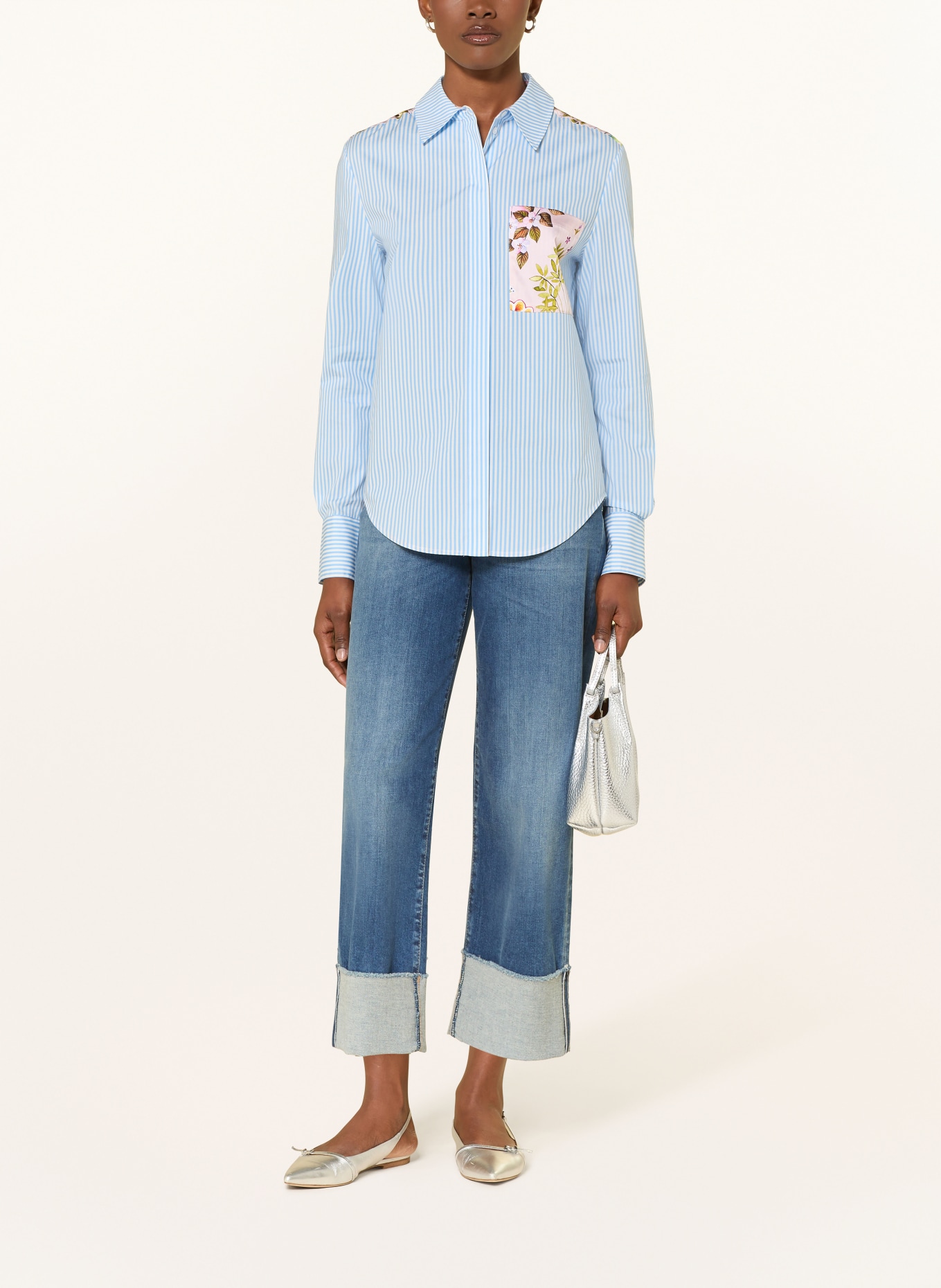 HERZENS Hemdbluse: BLAU / WEISS