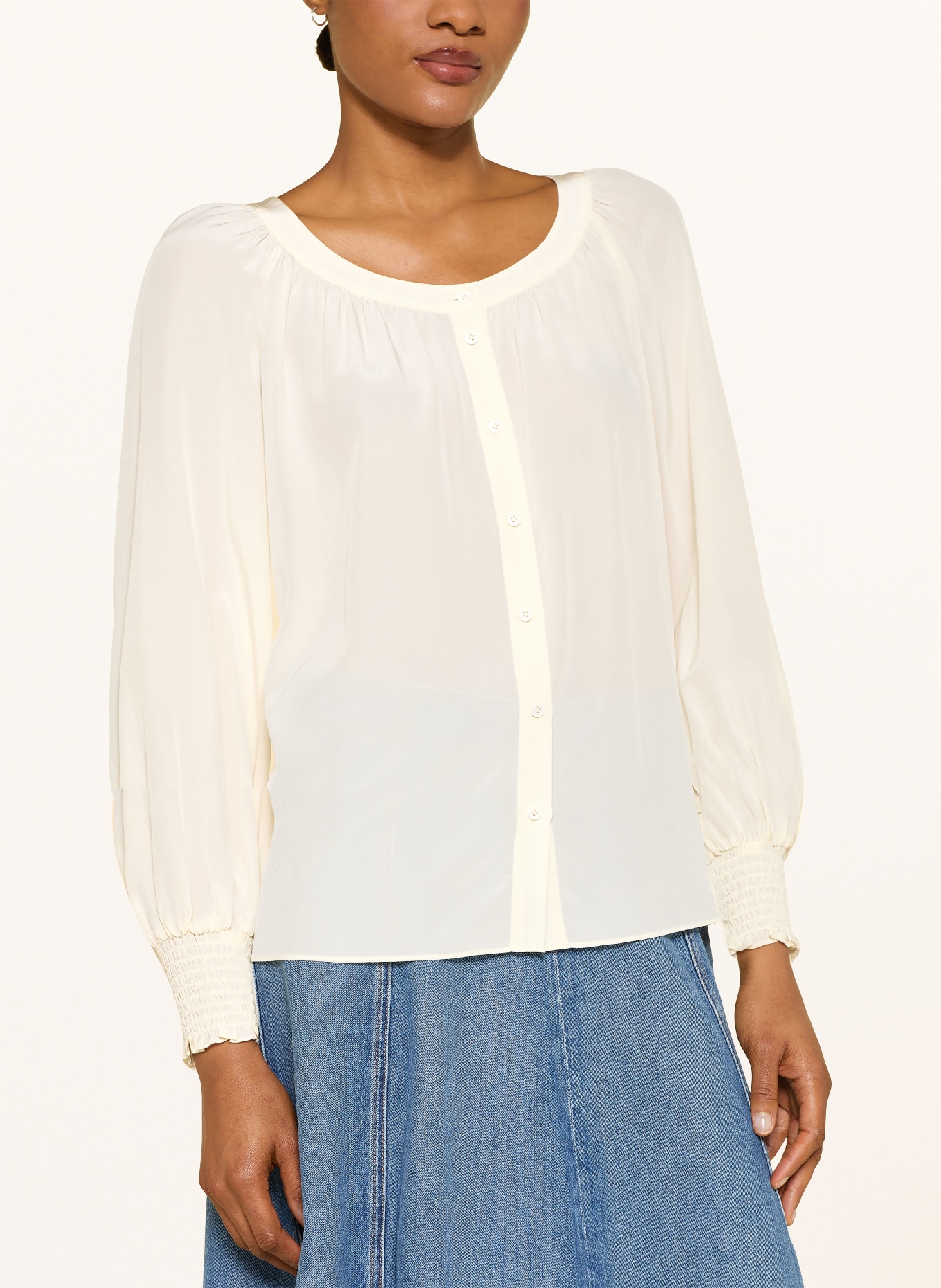 HERZENS Seidenbluse: CREME