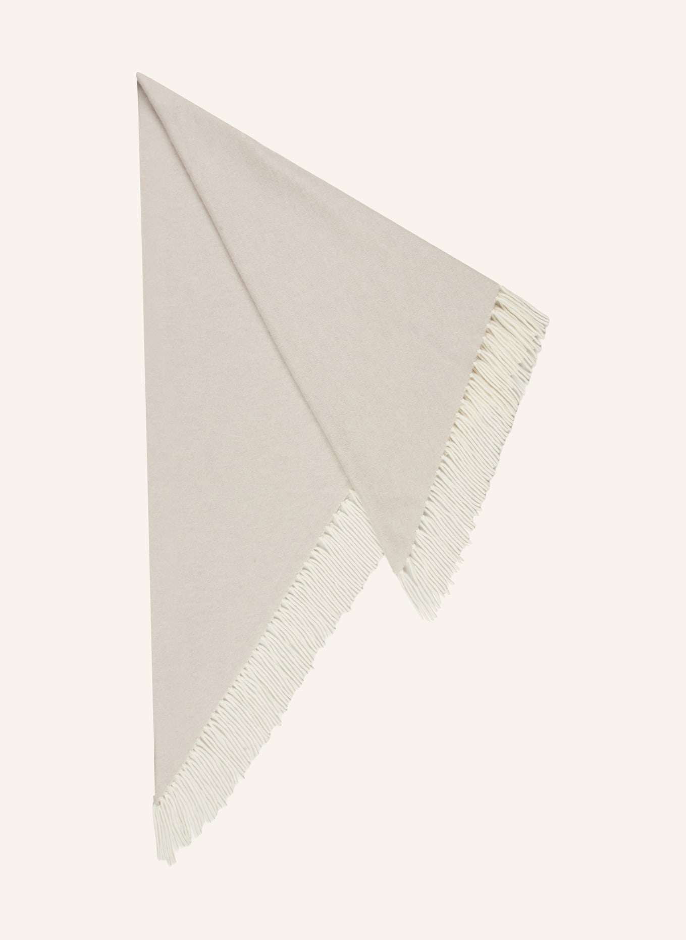 HERZENS Dreieckstuch mit Cashmere: HELLGRAU / ECRU