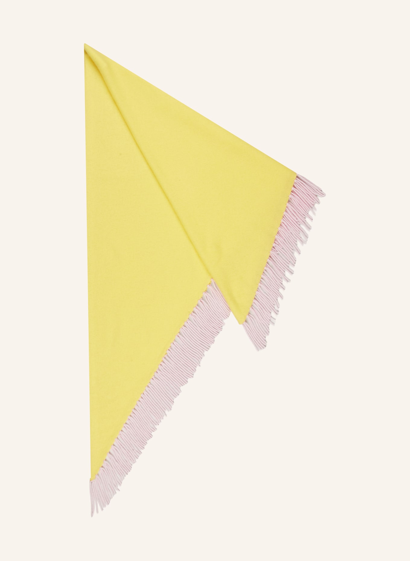 HERZENS Dreieckstuch mit Cashmere: GELB / ROSA