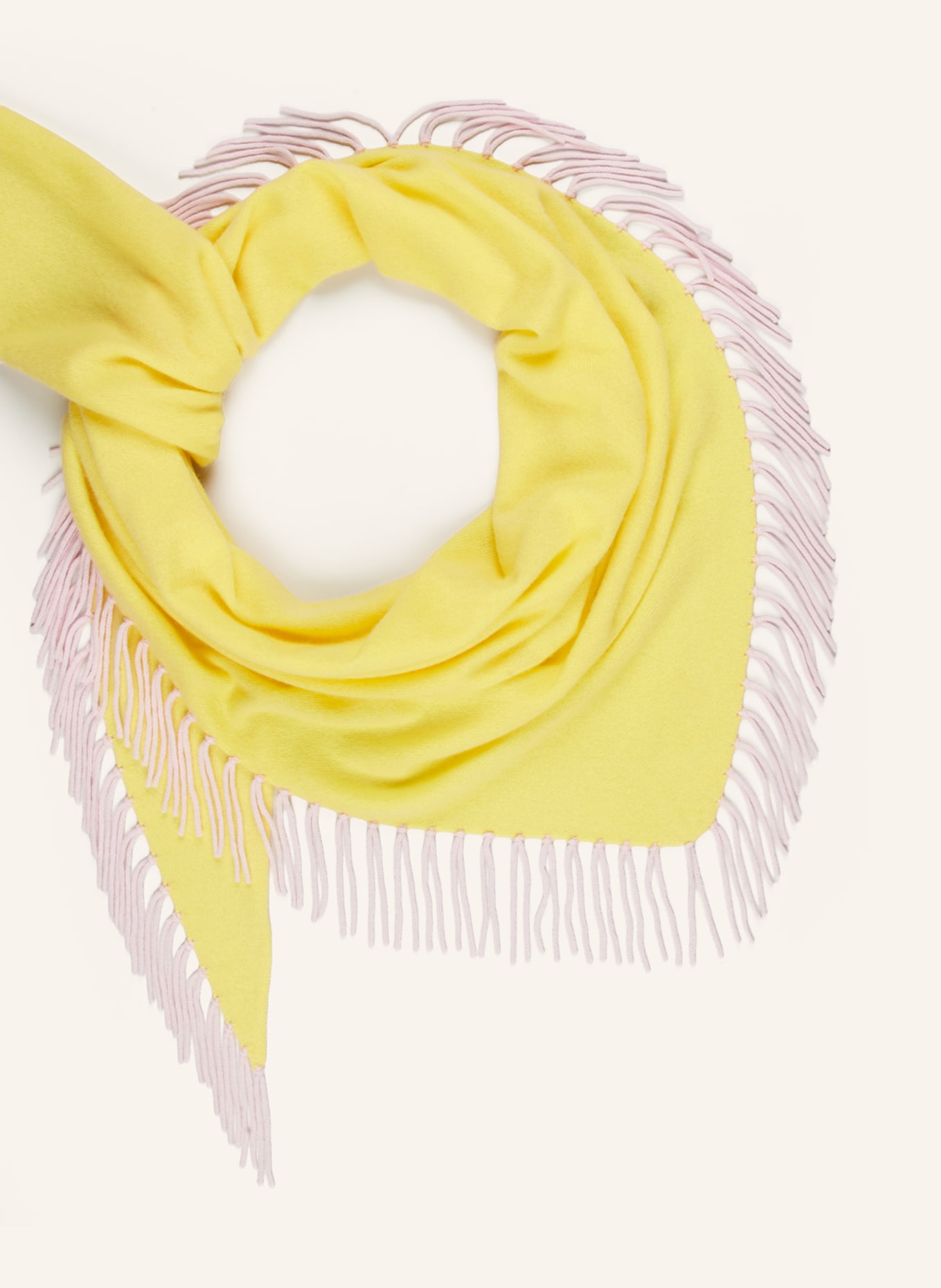 HERZENS Dreieckstuch mit Cashmere: GELB / ROSA