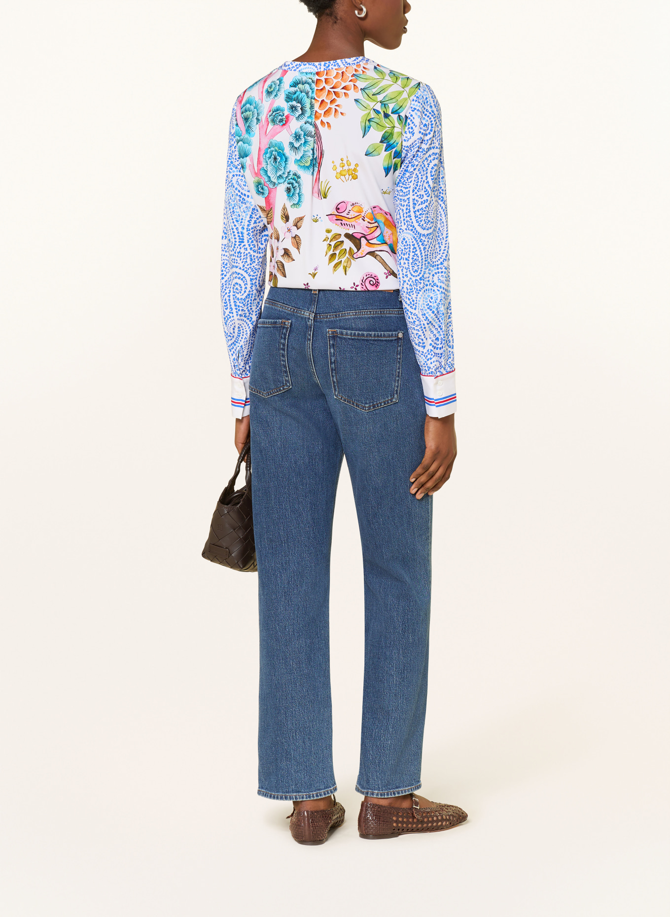 HERZENS Bluzka z jedwabiu: BIAŁY / CZERWONY / NIEBIESKI