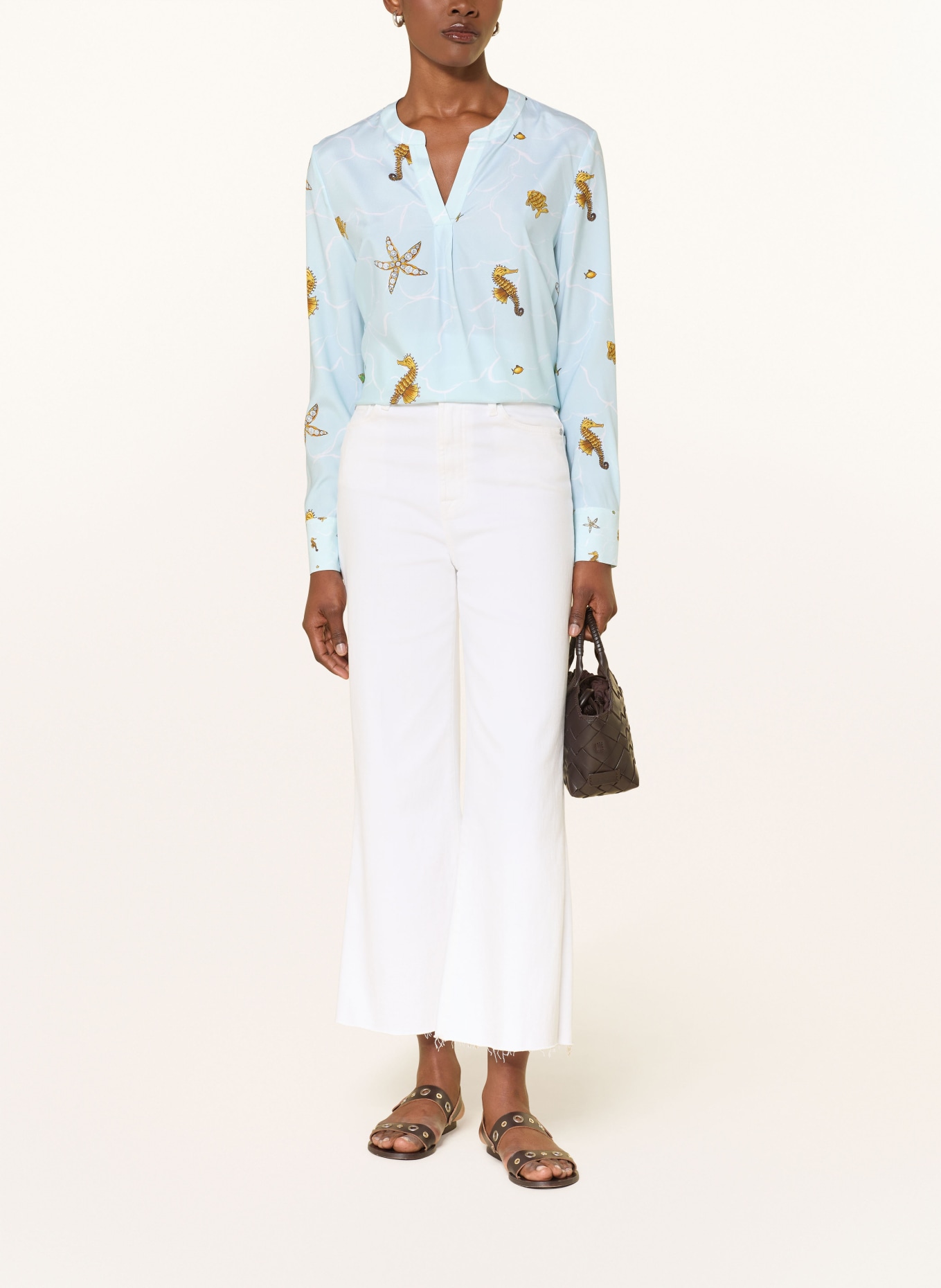 HERZENS Bluzka z jedwabiu: JASNONIEBIESKI / CIEMNOŻÓŁTY / ŻÓŁTY