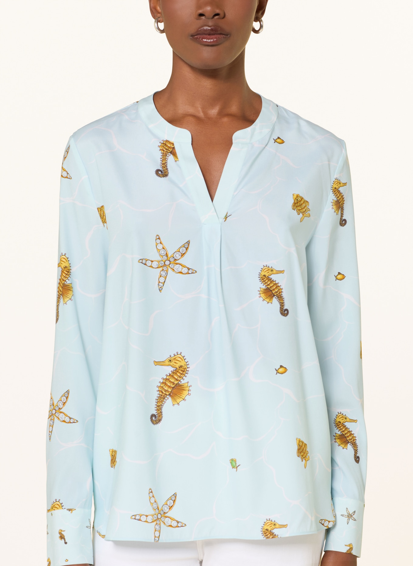 HERZENS Bluzka z jedwabiu: JASNONIEBIESKI / CIEMNOŻÓŁTY / ŻÓŁTY