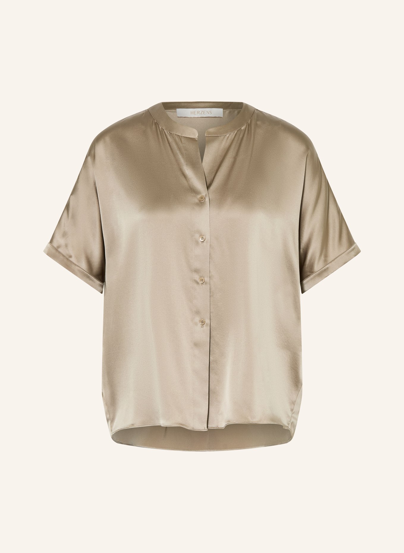 HERZENS Bluse aus Seide: SILBER