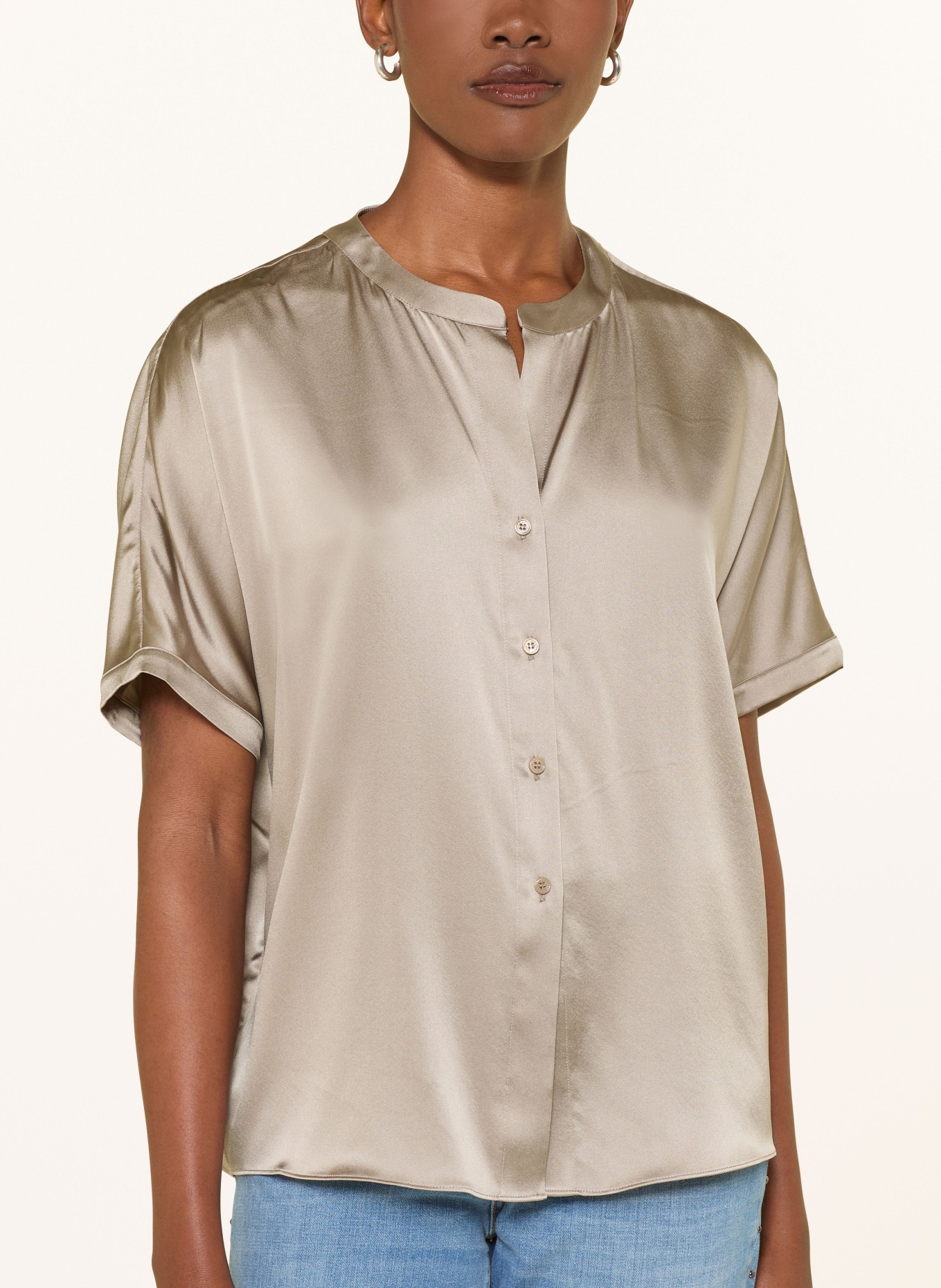 HERZENS Bluse aus Seide: SILBER