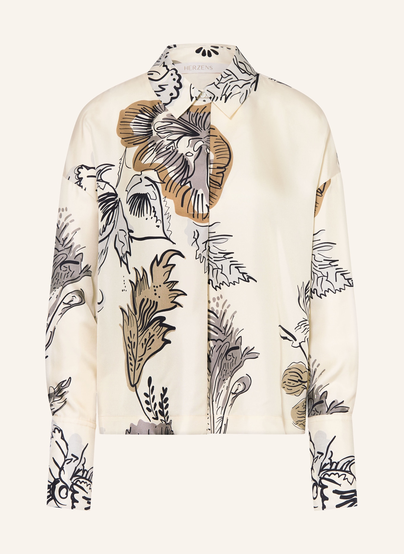 HERZENS Bluzka z jedwabiu: KREMOWY / SZARY / CZARNY