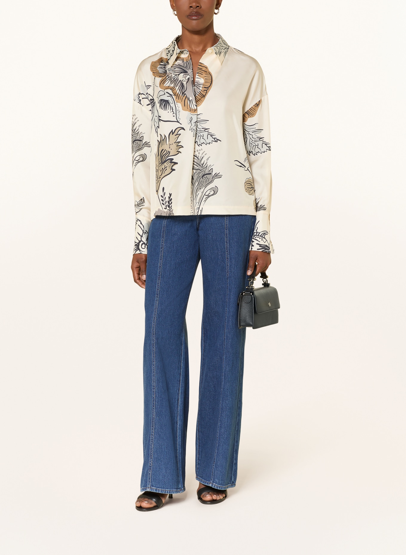 HERZENS Bluzka z jedwabiu: KREMOWY / SZARY / CZARNY