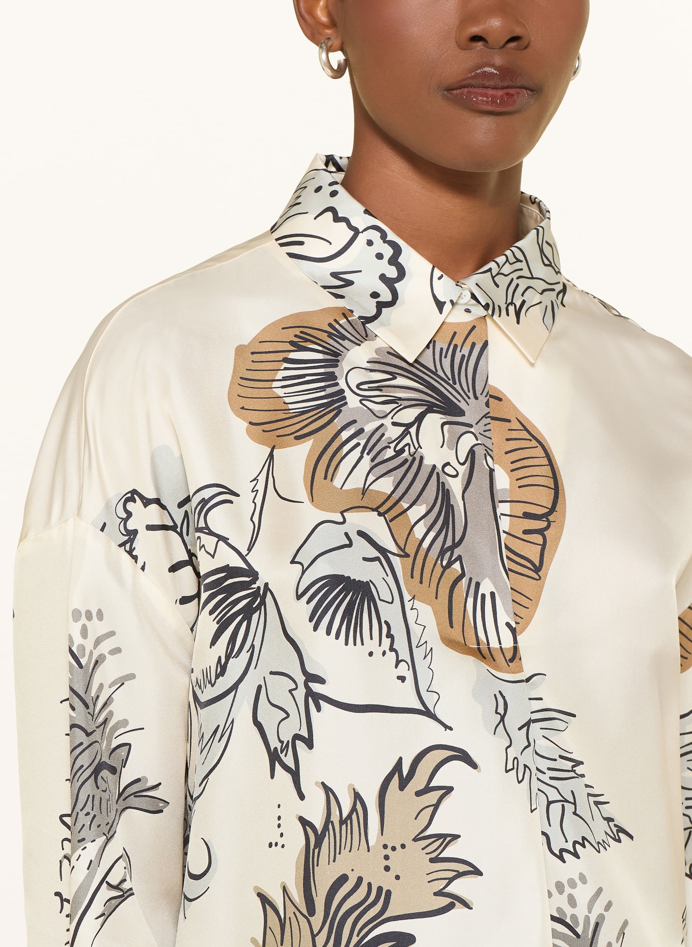 HERZENS Bluzka z jedwabiu: KREMOWY / SZARY / CZARNY