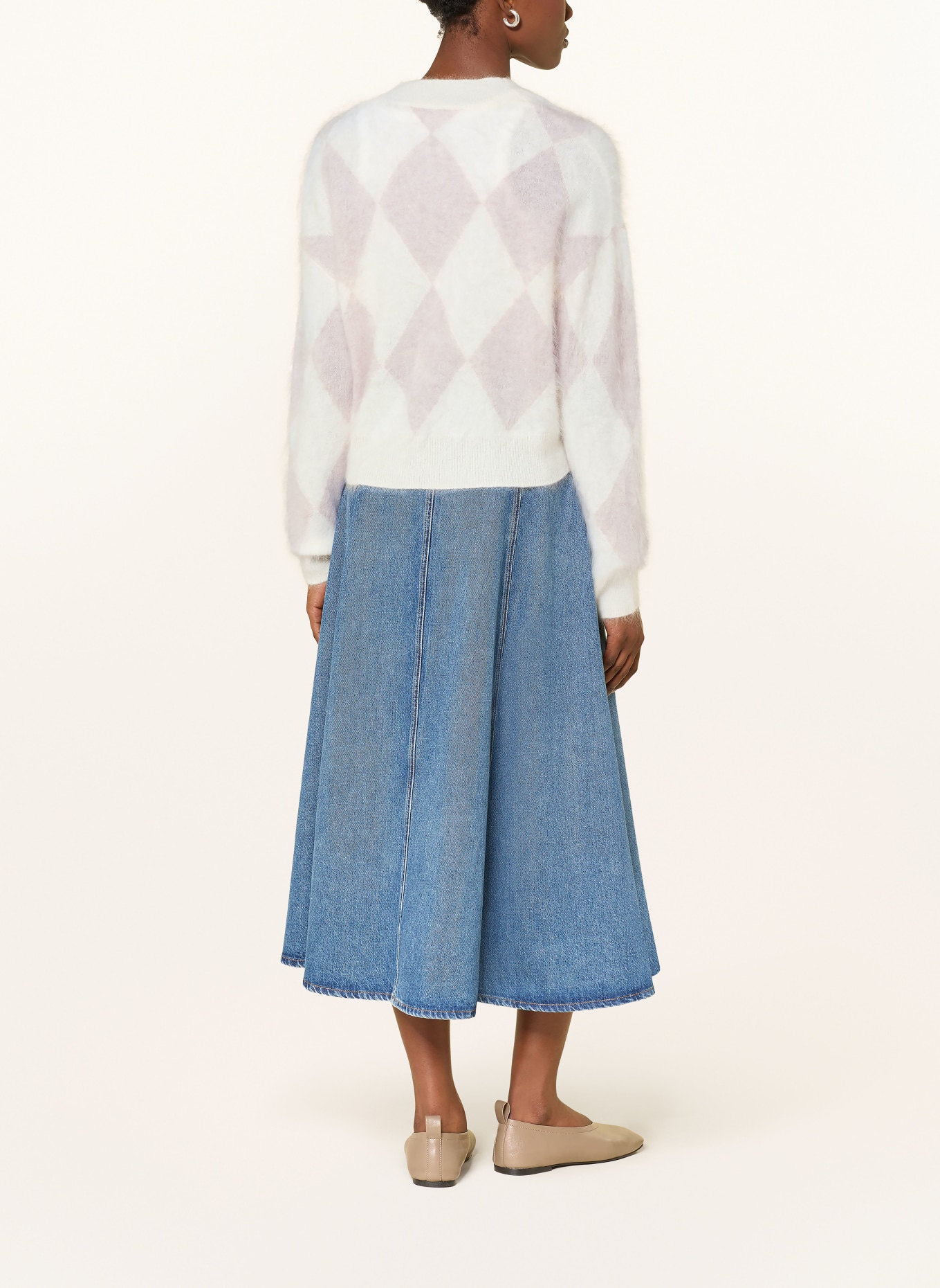 HERZENS Cashmere cardigan: ECRU / ROSE