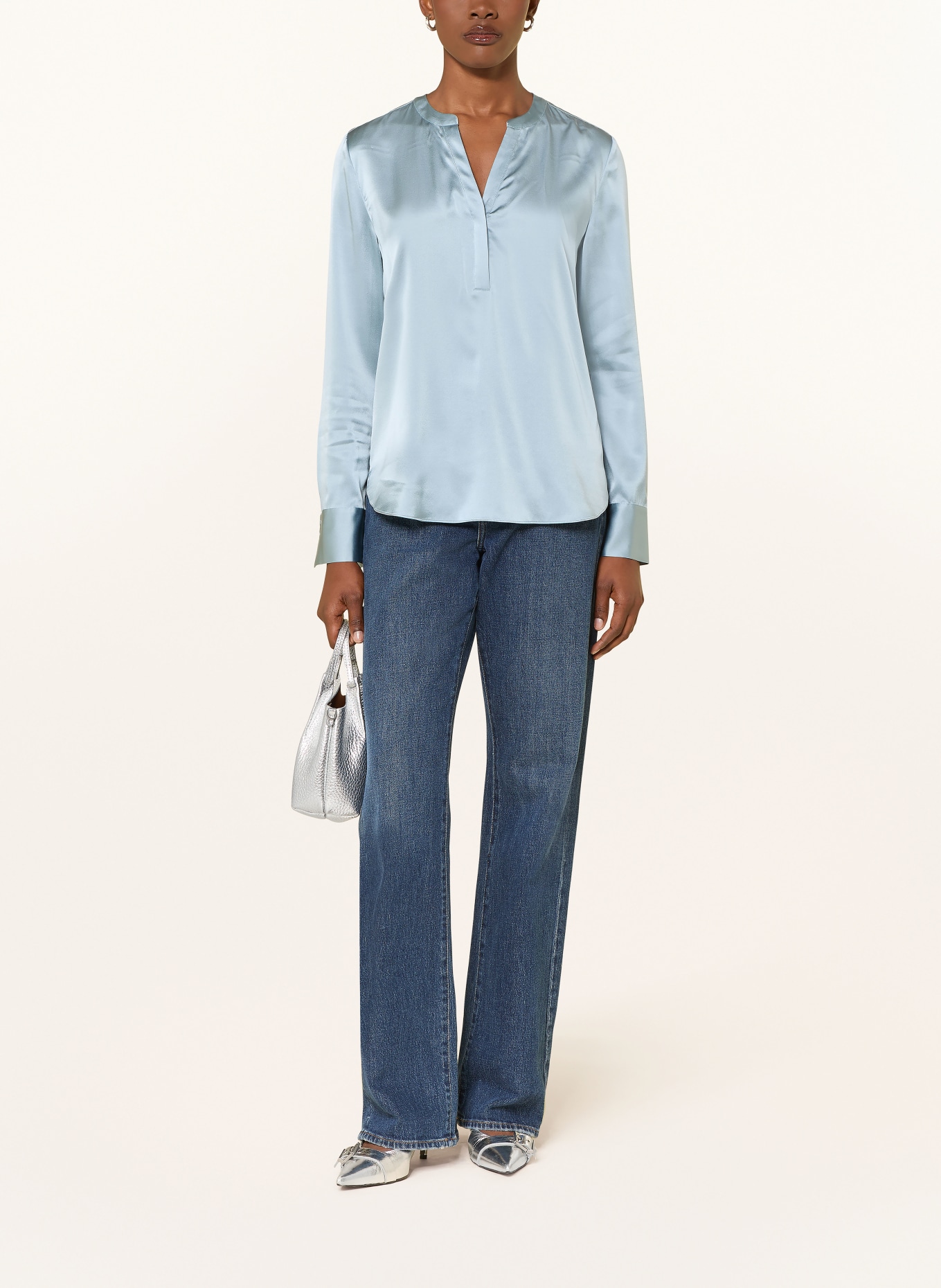 HERZENS Hedvábná halenka: TMAVĚ MODRÁ