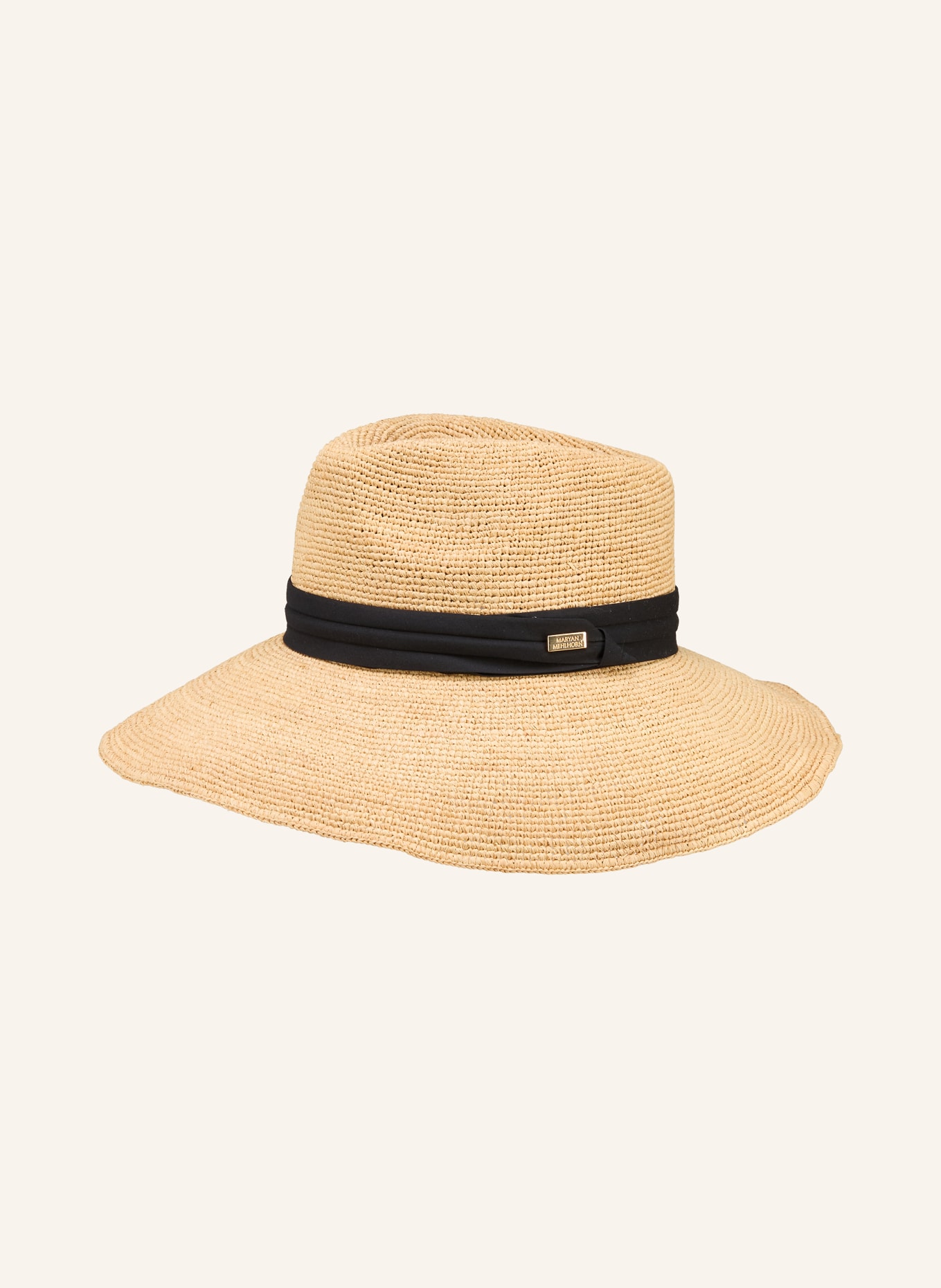 MARYAN MEHLHORN slámový klobouk: BÉŽOVÁ / ČERNÁ