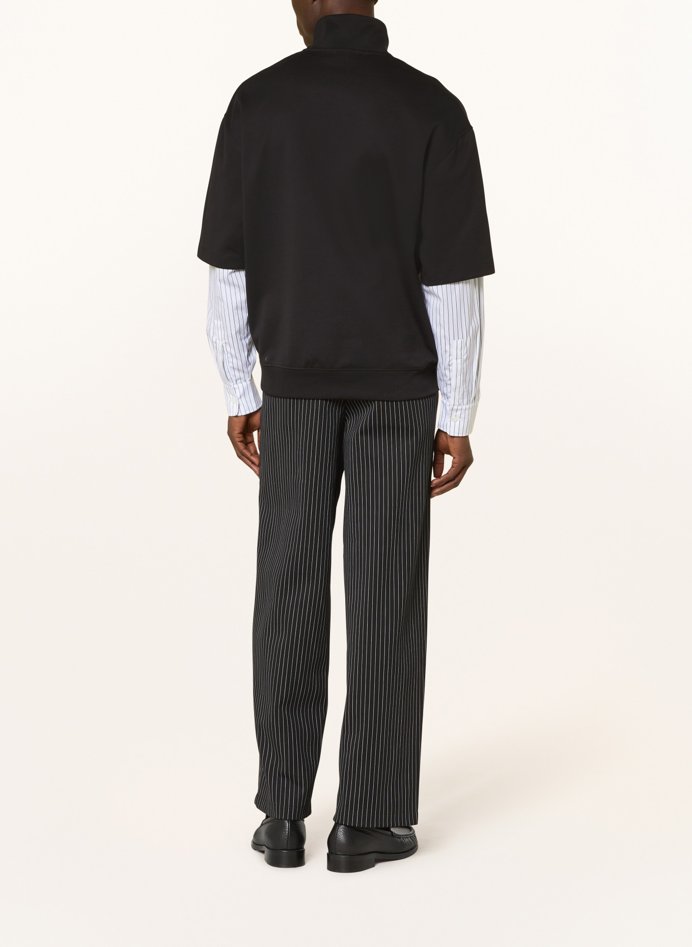 FRED PERRY Sweat-Troyer im Materialmix: SCHWARZ / WEISS