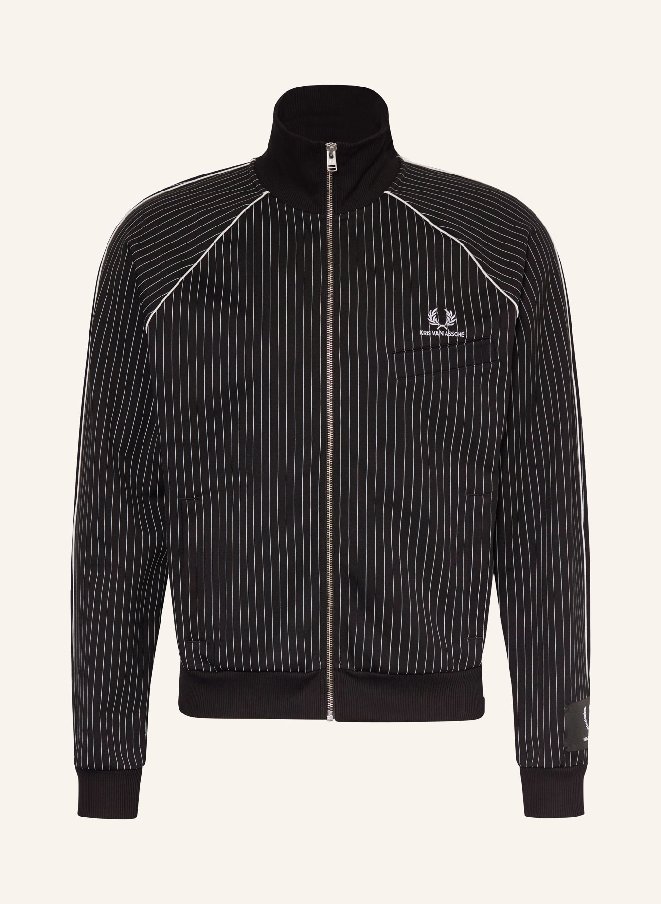 FRED PERRY Sweatjacke: SCHWARZ / WEISS