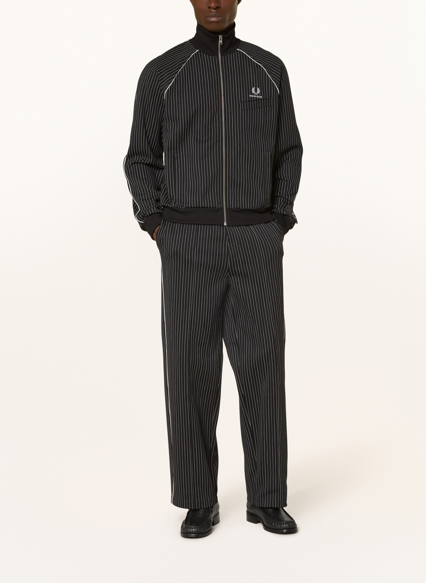 FRED PERRY Sweatjacke: SCHWARZ / WEISS