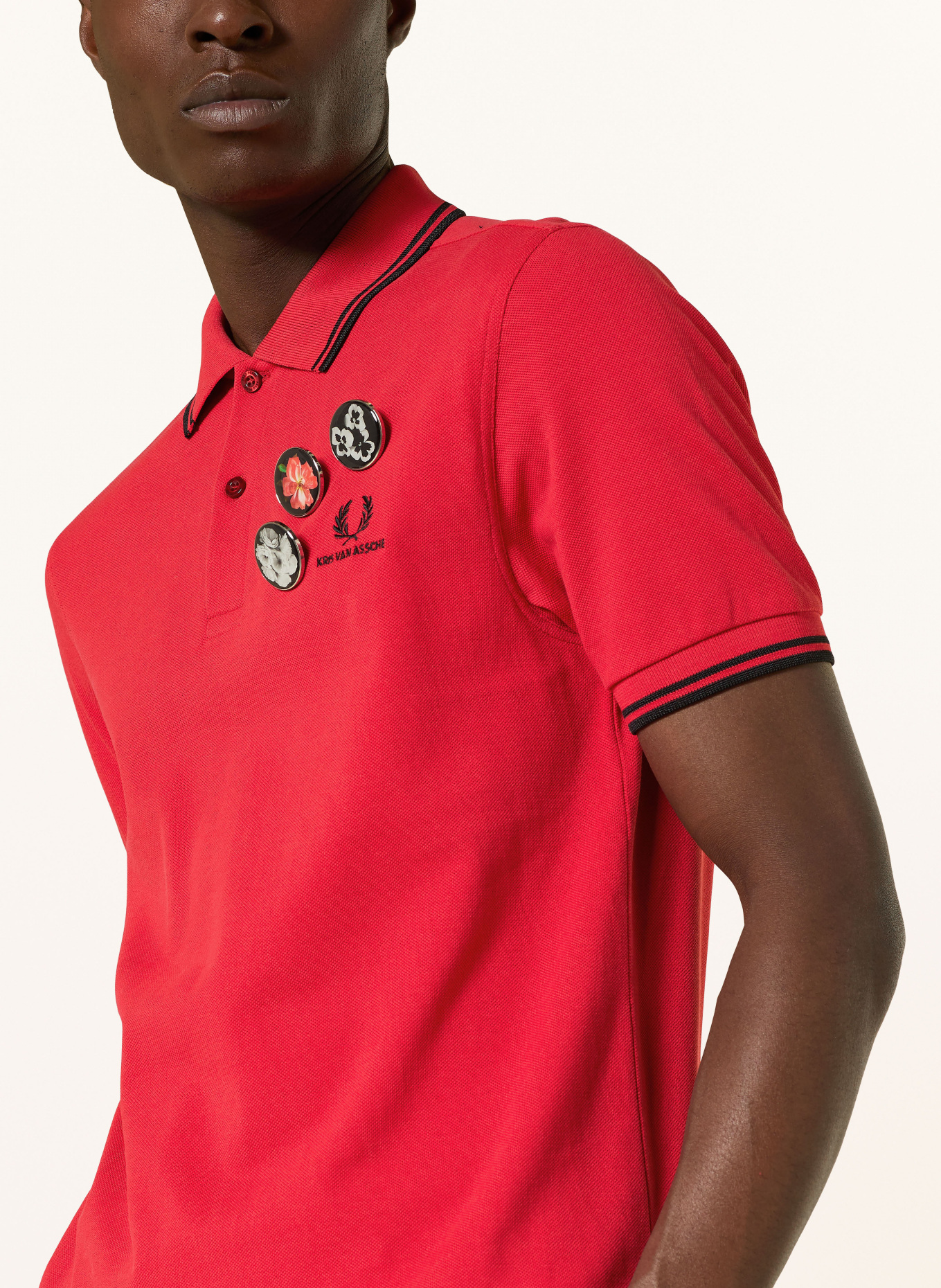 FRED PERRY Piqué-Poloshirt: ROT
