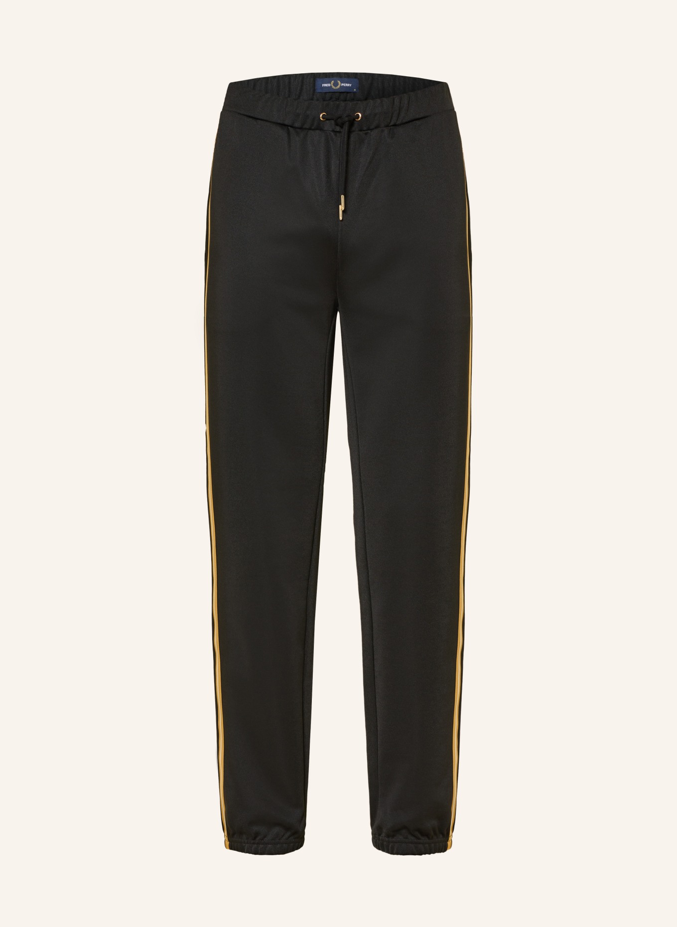 FRED PERRY Kalhoty ve stylu joggingových kalhot Regular Fit s pruhy Galon: ČERNÁ