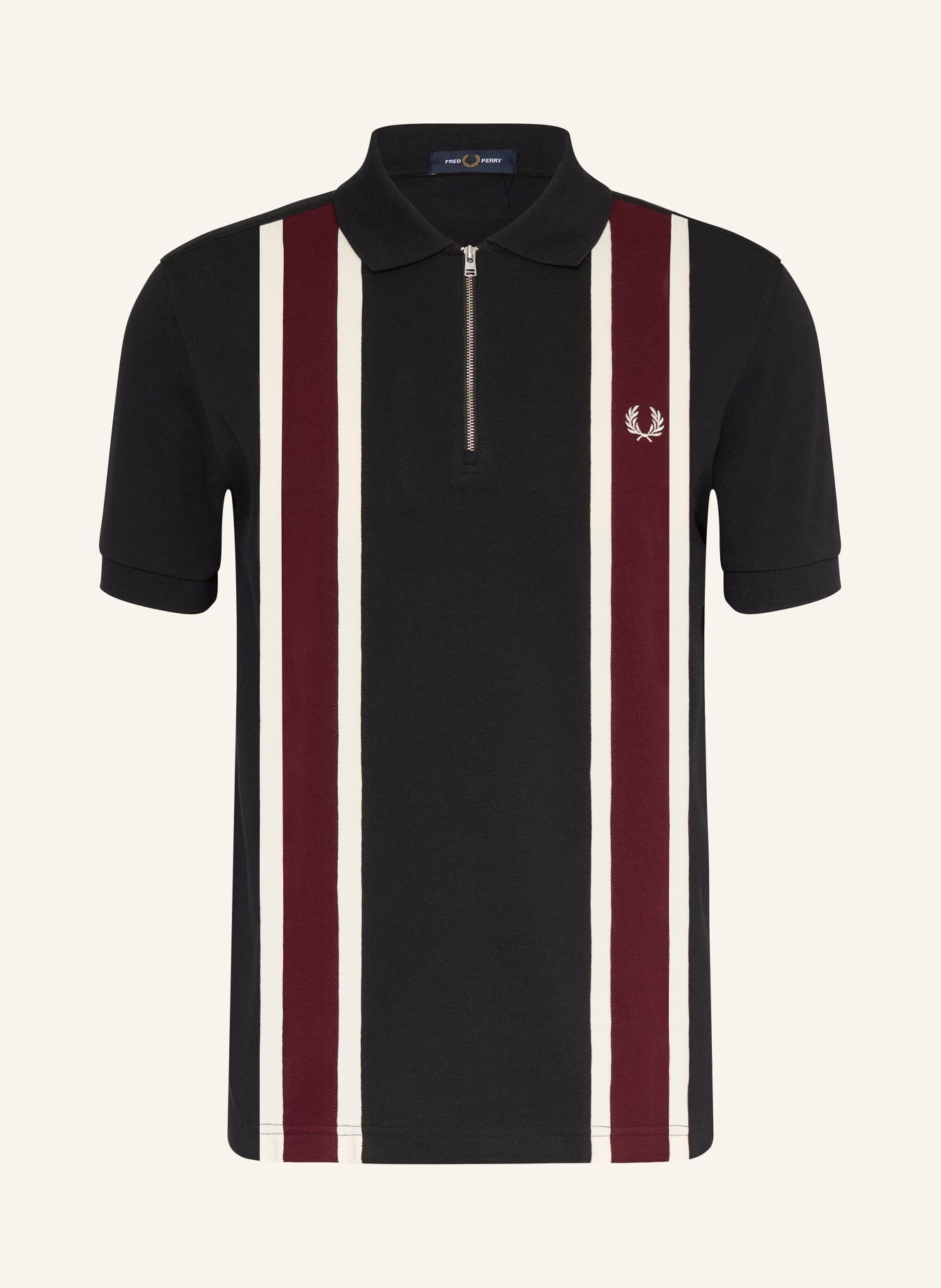 FRED PERRY Piqué-Poloshirt: DUNKELBLAU / DUNKELROT / WEISS