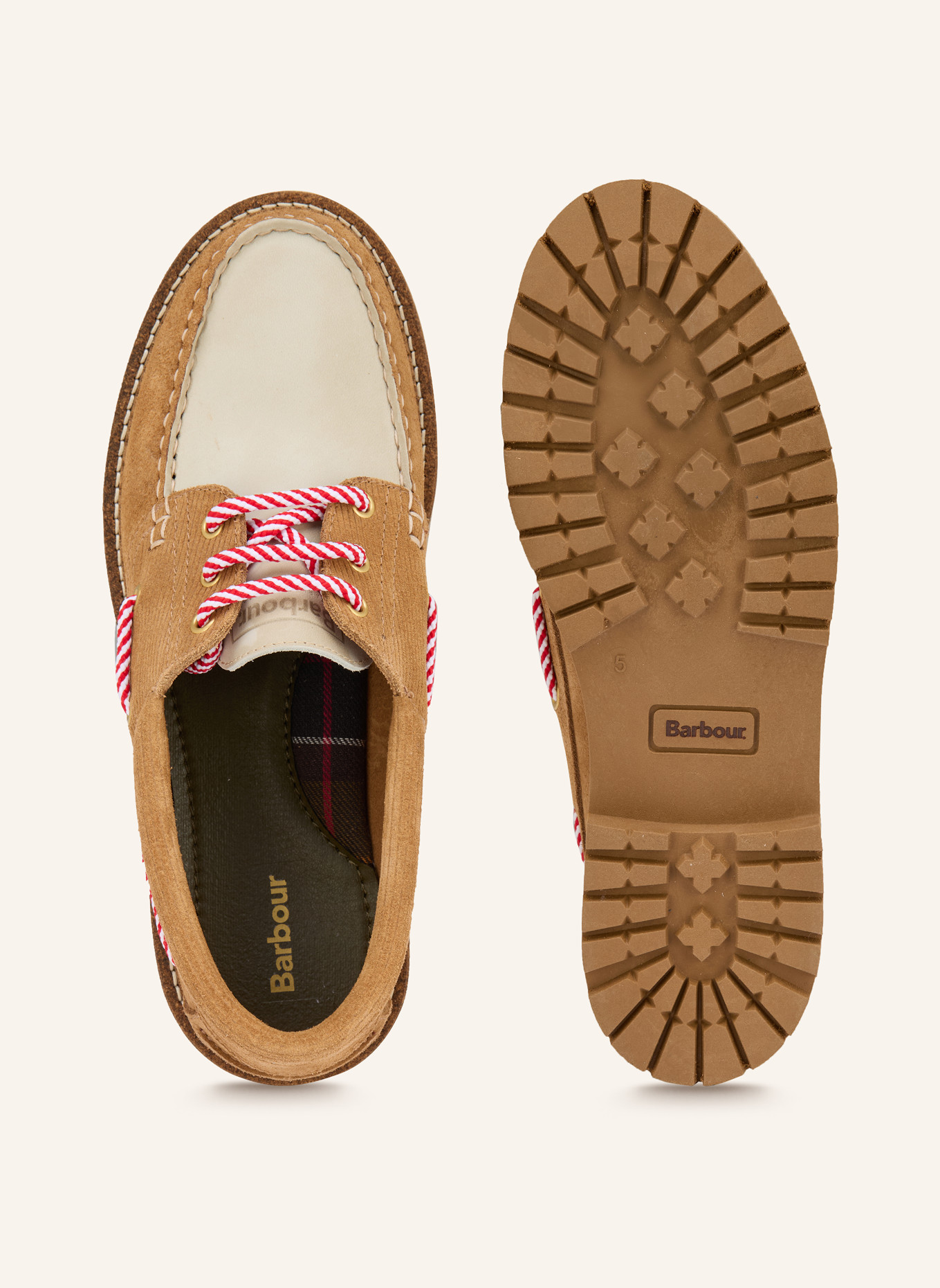 Barbour Bootsschuhe DARRAS: COGNAC / CREME