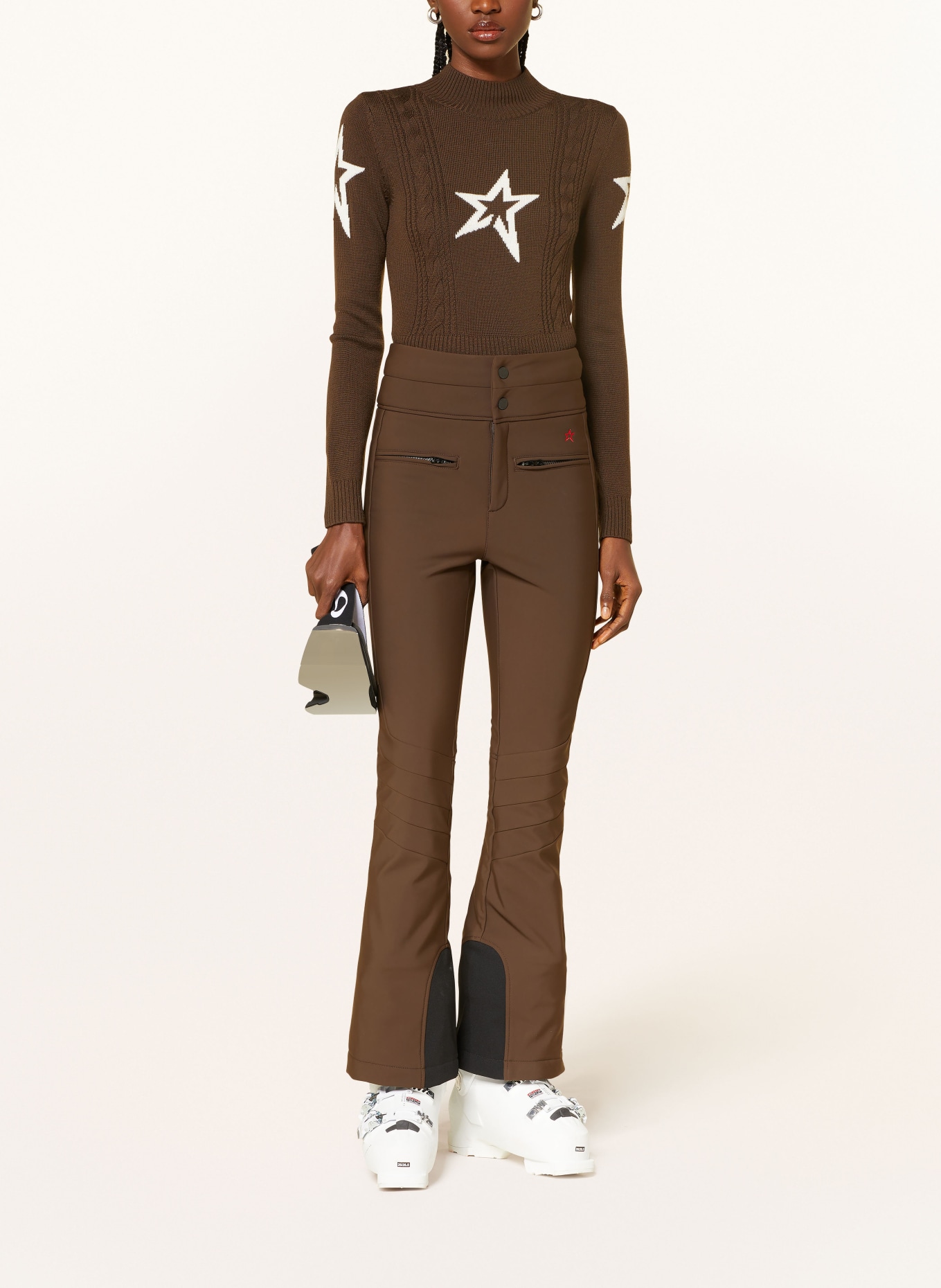 PERFECT MOMENT Softshell-Skihose AURORA: BRAUN