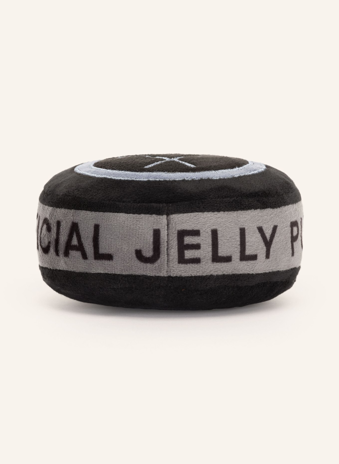 Jellycat Jouet en peluche AMUSEABLES SPORTS ICE HOCKEY PUCK: NOIR / GRIS FONCÉ