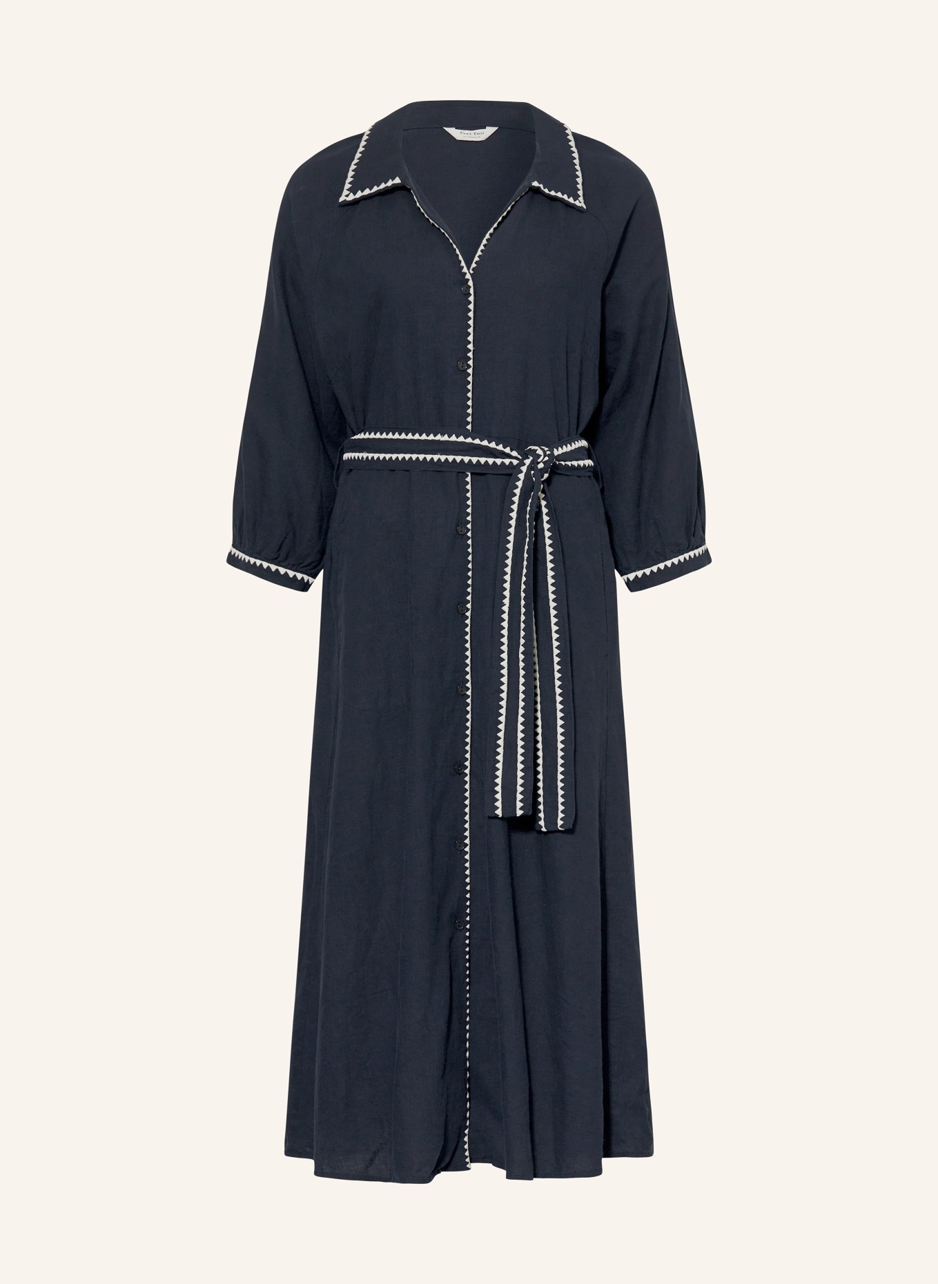 Part Two Hemdblusenkleid SICILIASPW mit Leinen: DUNKELBLAU / ECRU