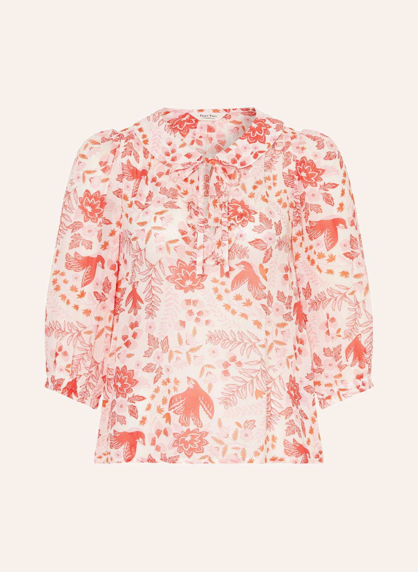 Part Two Blusenshirt ALVIAPW mit 3/4-Arm: ROT / ROSA / ECRU