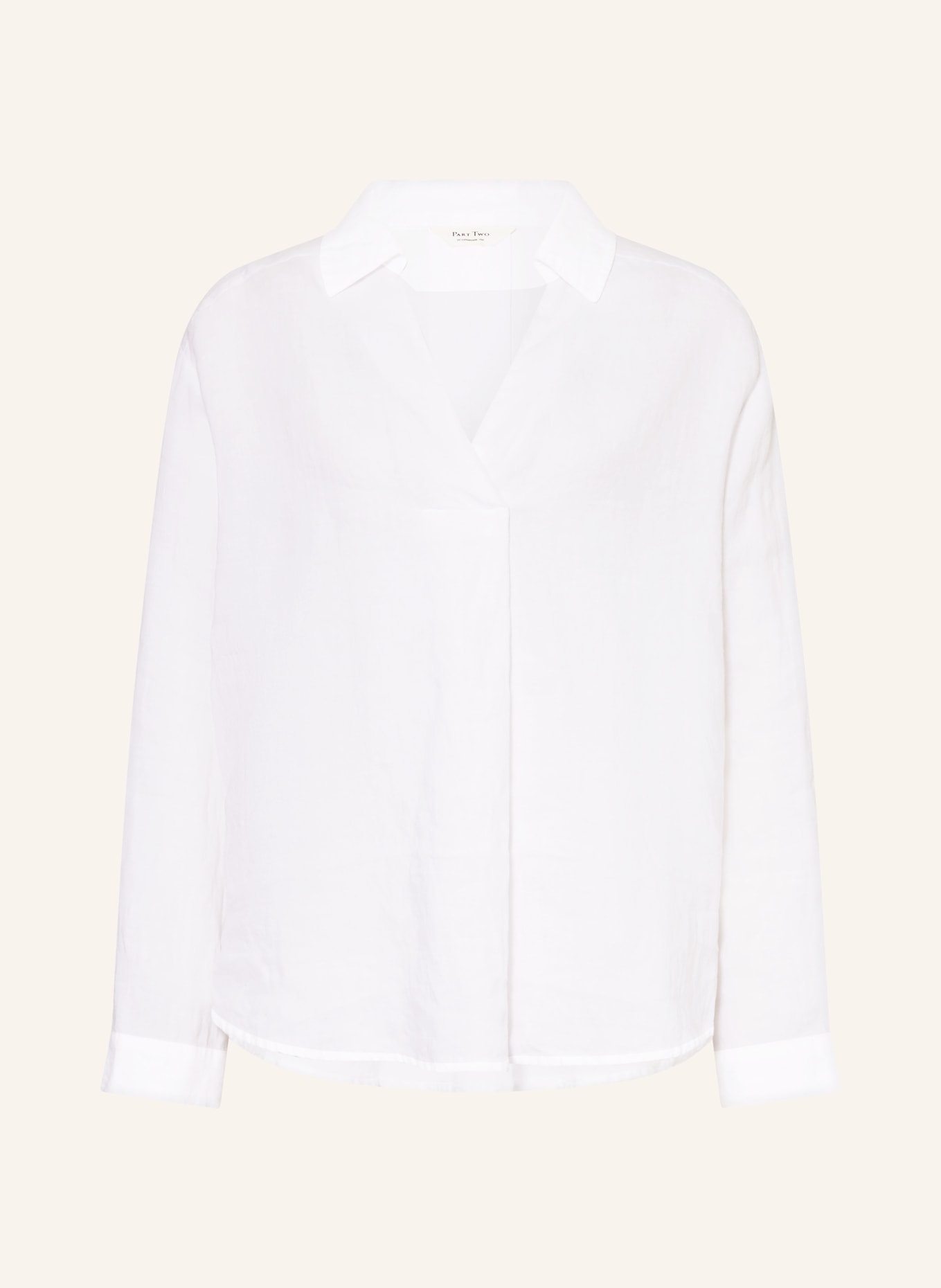 Part Two Blusenshirt AYOPW aus Leinen: WEISS