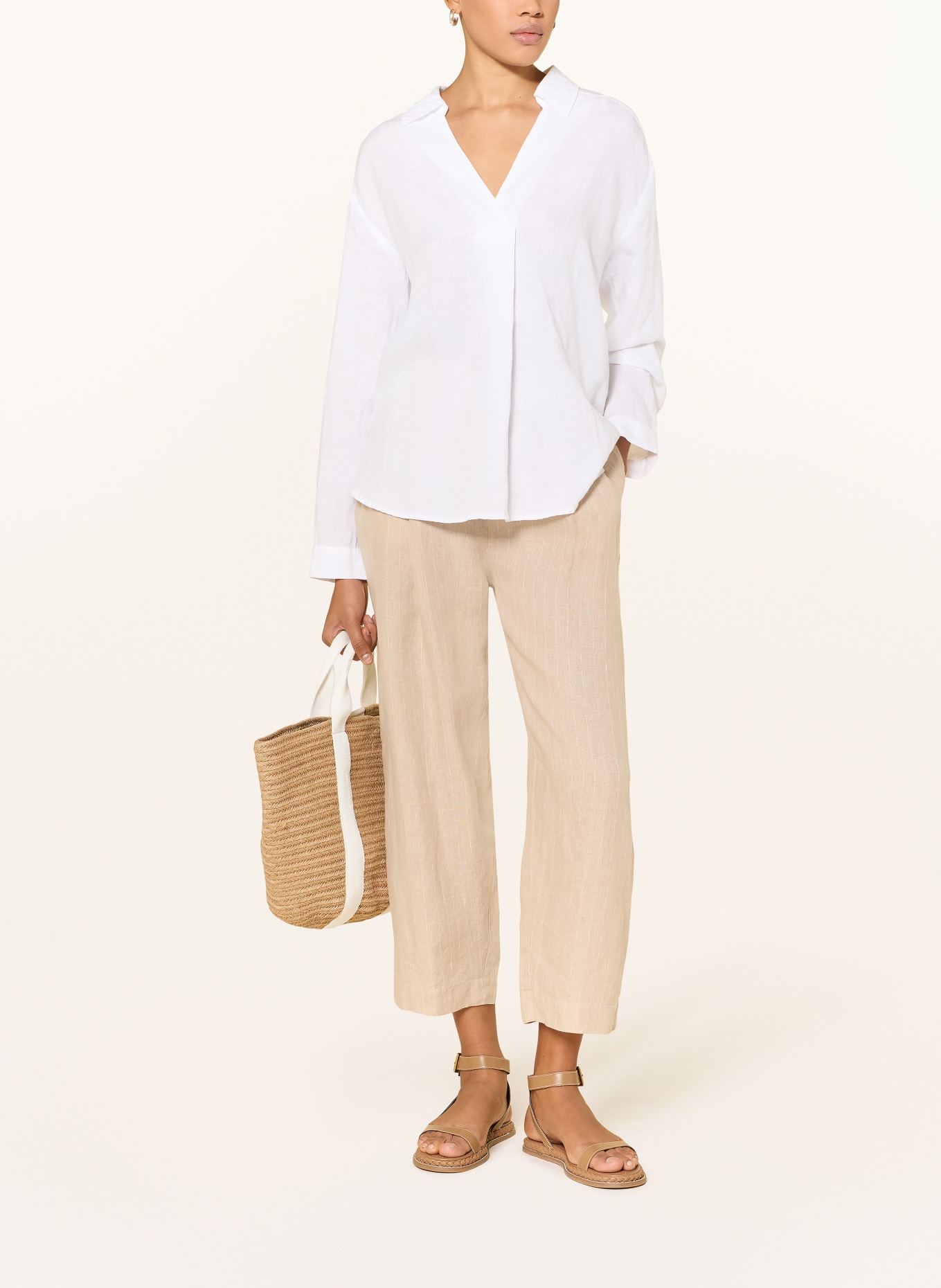 Part Two Blusenshirt AYOPW aus Leinen: WEISS