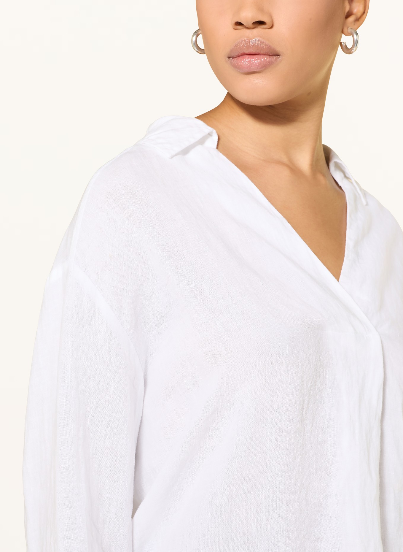 Part Two Blusenshirt AYOPW aus Leinen: WEISS