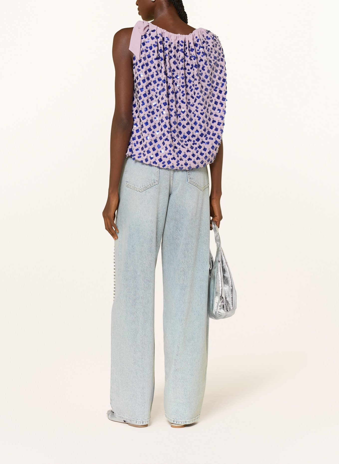 ESSENTIEL ANTWERP Blusentop JOCELYN mit Pailletten: HELLLILA / LILA