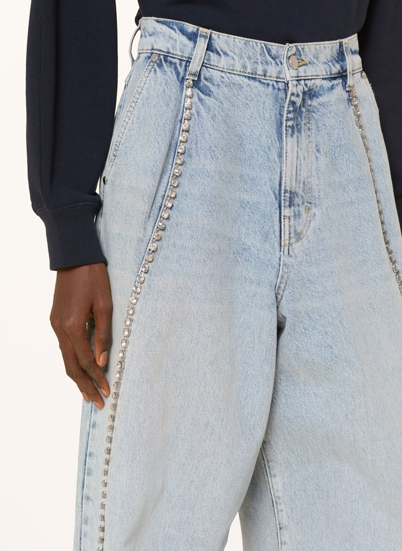 ESSENTIEL ANTWERP Barrel Jeans JAWEL mit Schmucksteinen: NB27 Nile Blue