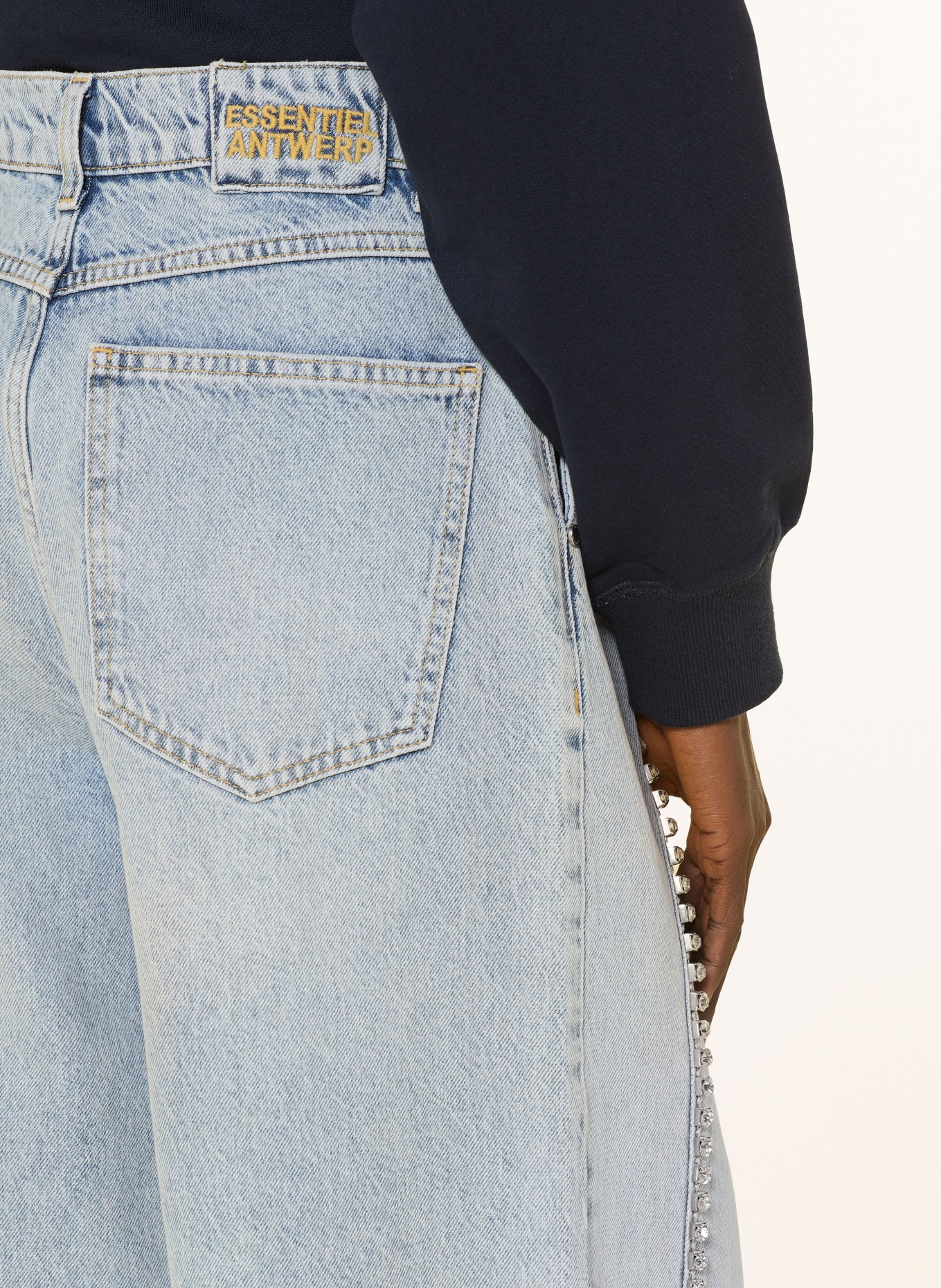 ESSENTIEL ANTWERP Barrel Jeans JAWEL mit Schmucksteinen: NB27 Nile Blue