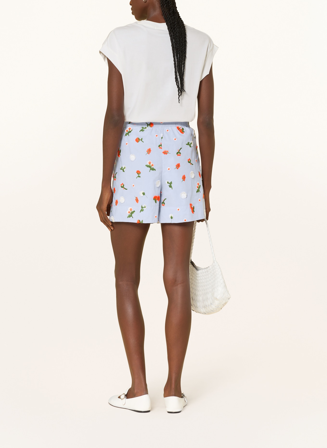 ESSENTIEL ANTWERP Shorts JELENA mit Pailletten: HELLBLAU / NEONORANGE / GRÜN