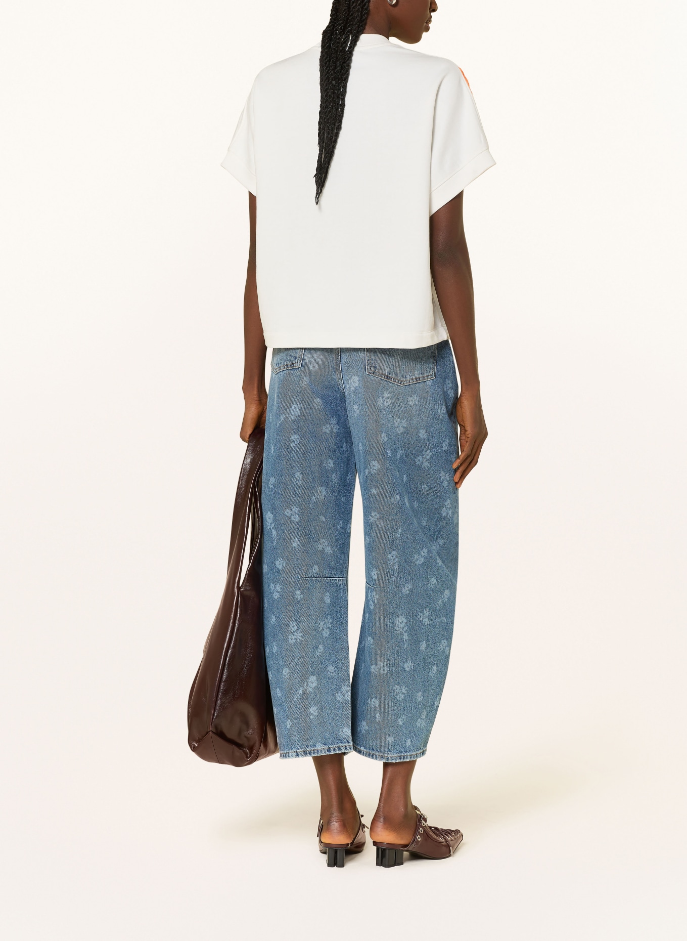 ESSENTIEL ANTWERP Sweatshirt JOLIES mit Pailletten: WEISS / ROSA / NEONORANGE