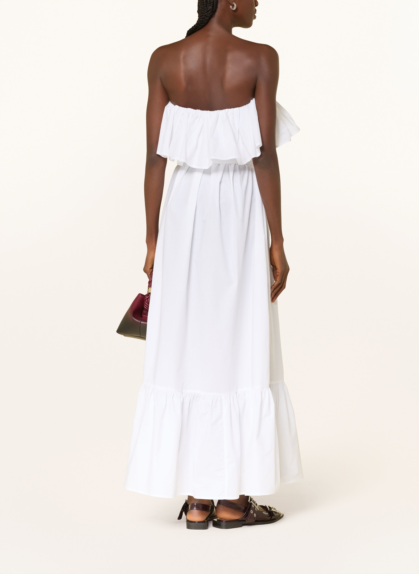 ESSENTIEL ANTWERP Off-Shoulder-Kleid JOYCE: WEISS