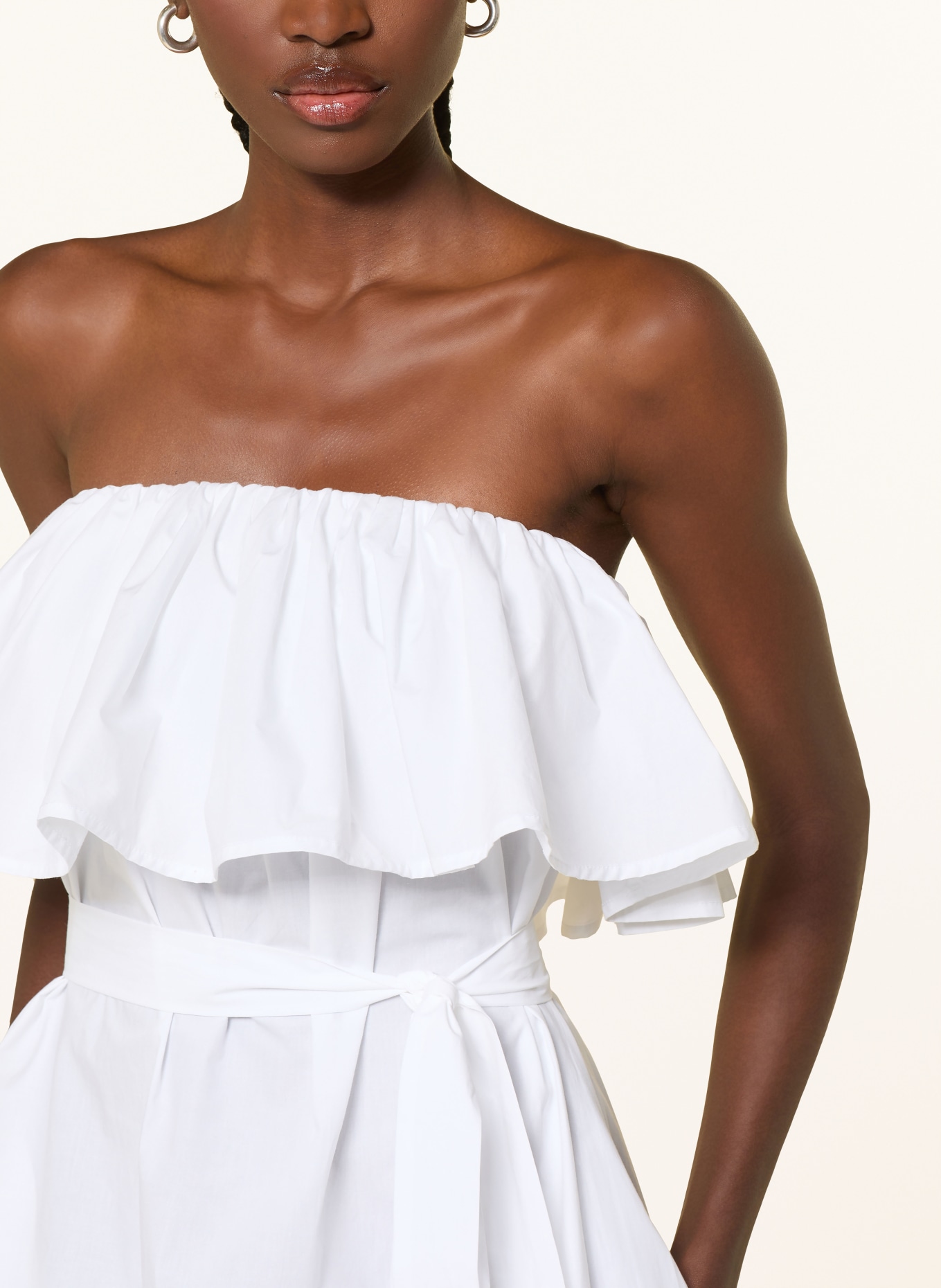 ESSENTIEL ANTWERP Off-Shoulder-Kleid JOYCE: WEISS