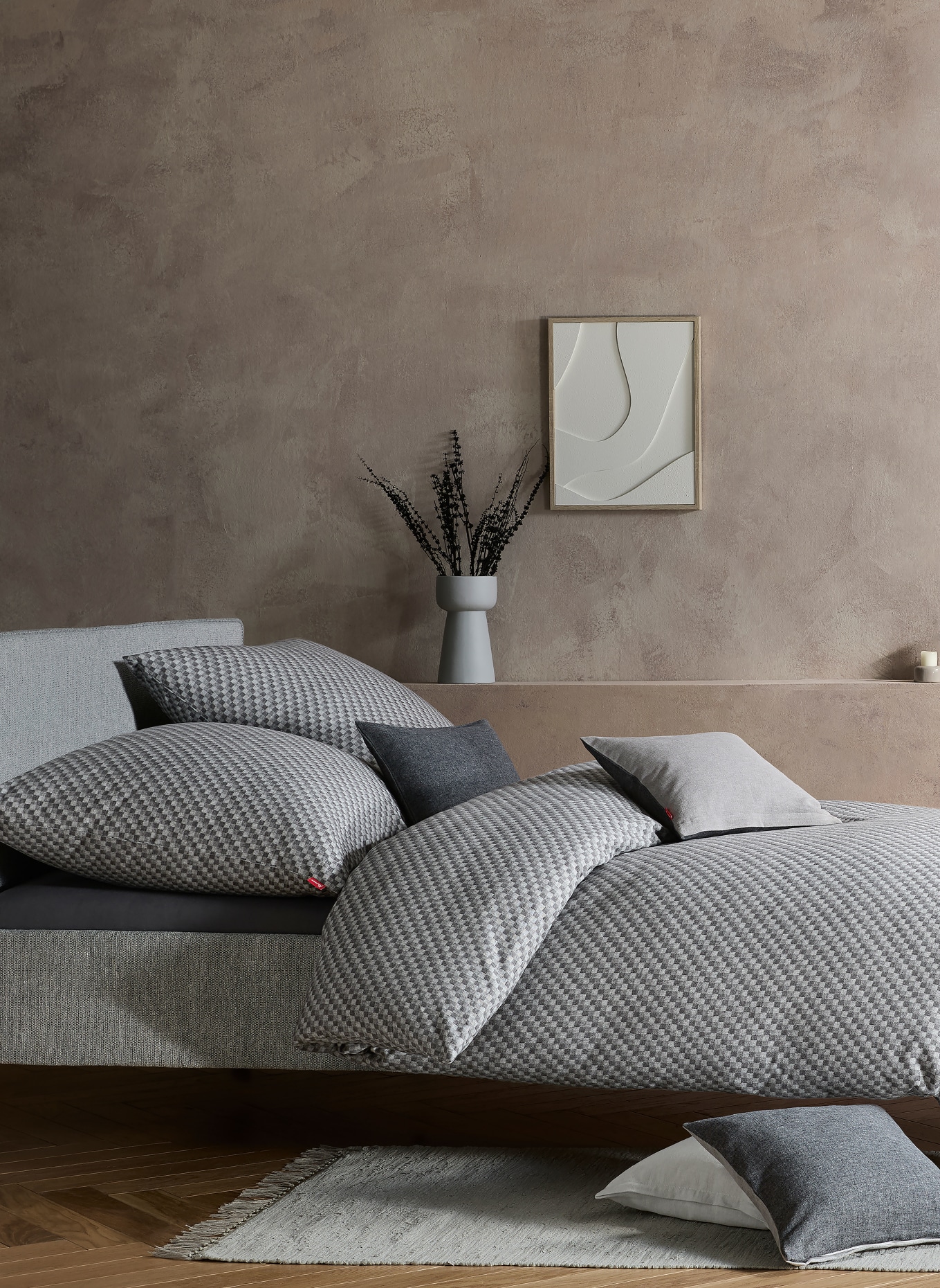 fleuresse Bettwäsche LECH: DUNKELGRAU / HELLGRAU