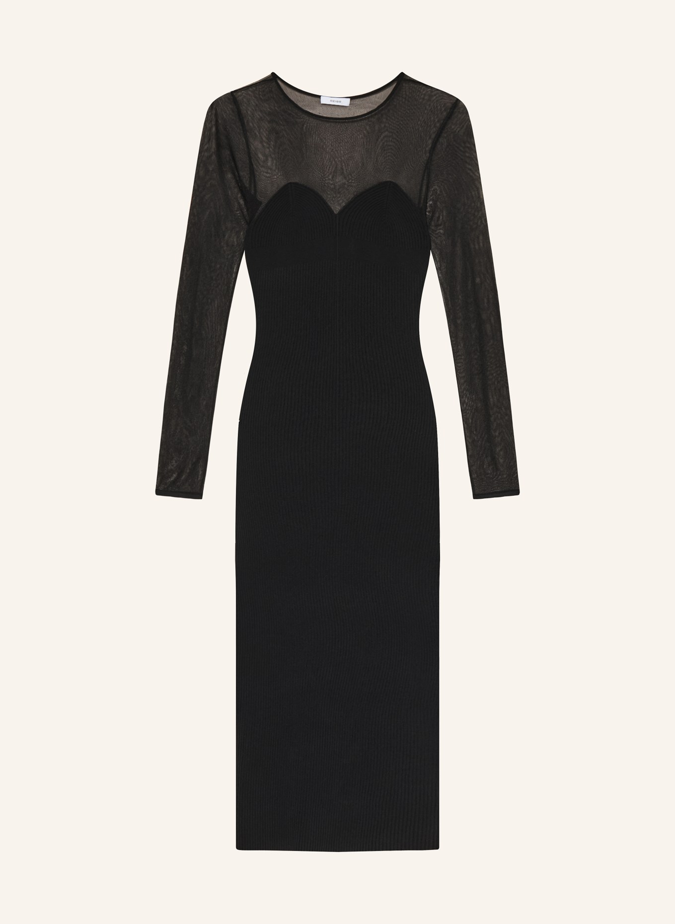 REISS Strickkleid LILA im Materialmix: SCHWARZ