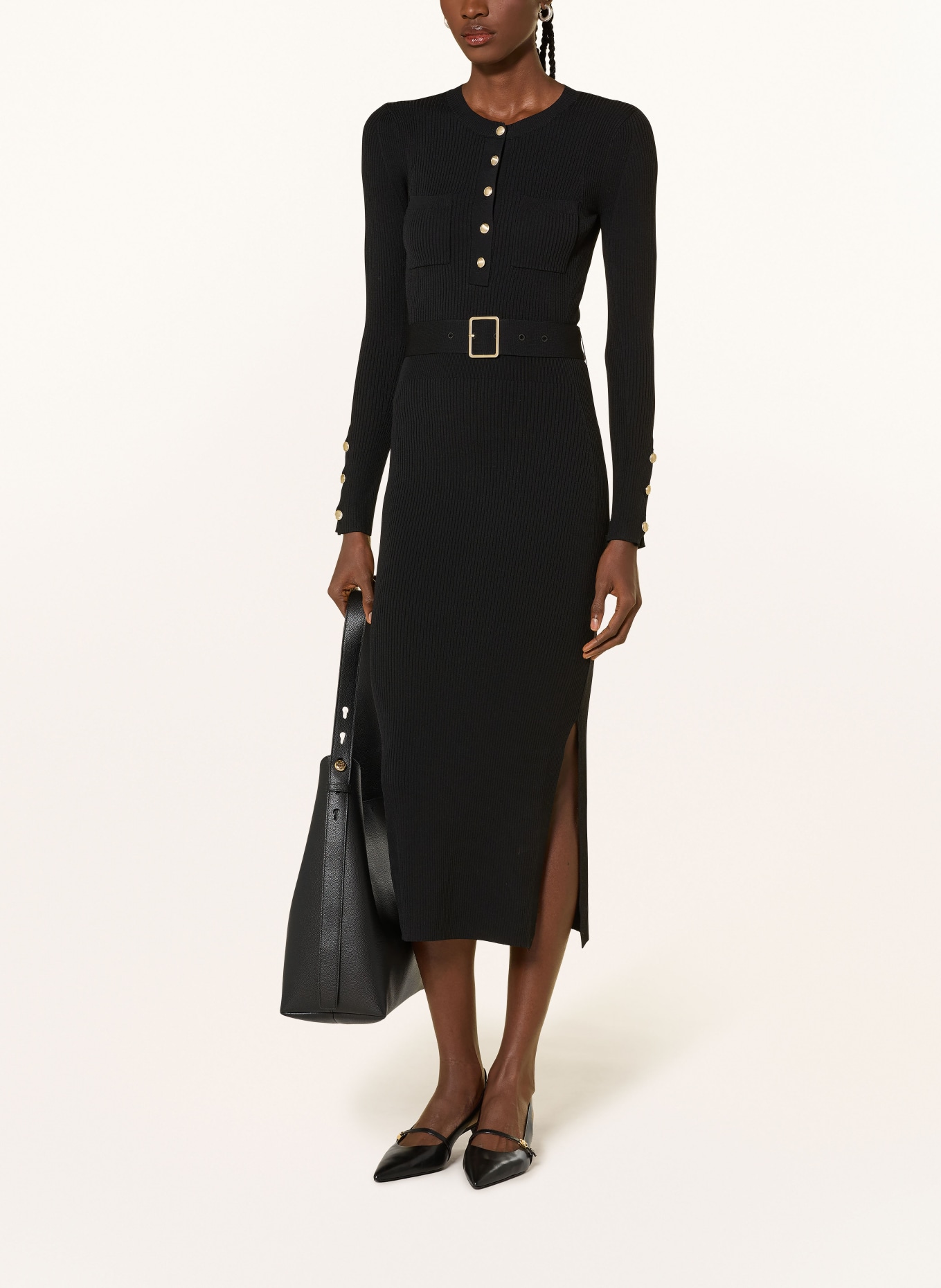 REISS Strickkleid WILLOW: SCHWARZ