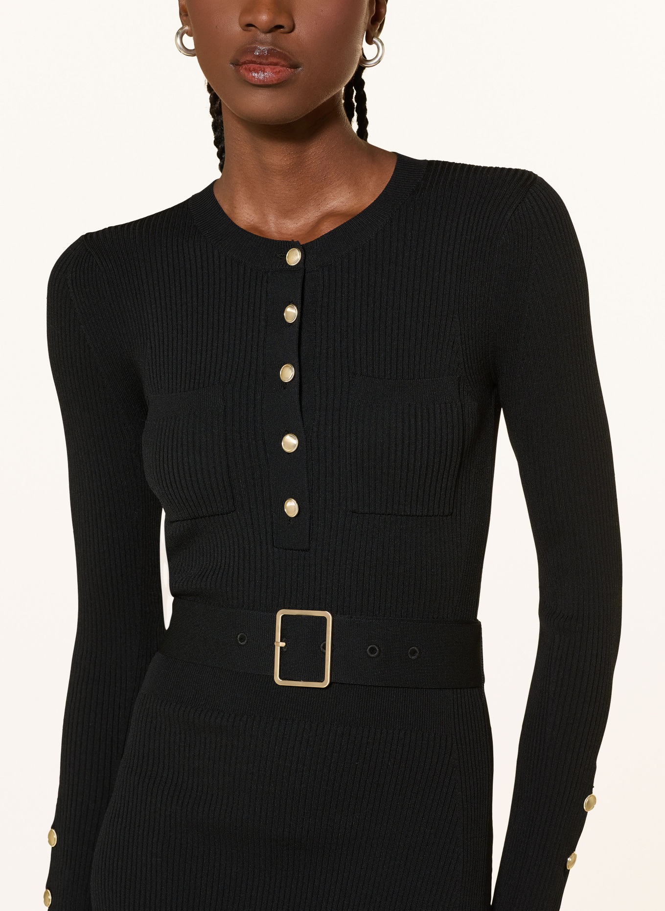 REISS Strickkleid WILLOW: SCHWARZ