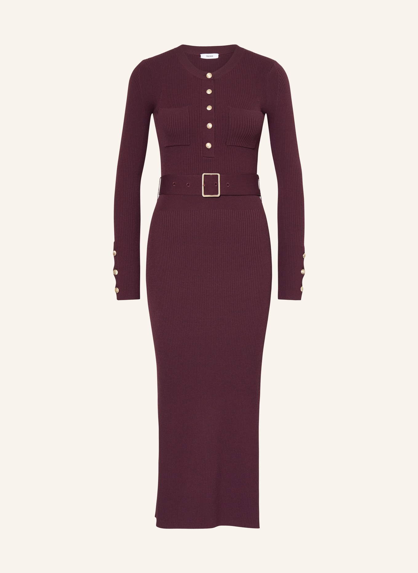 REISS Strickkleid WILLOW: DUNKELROT