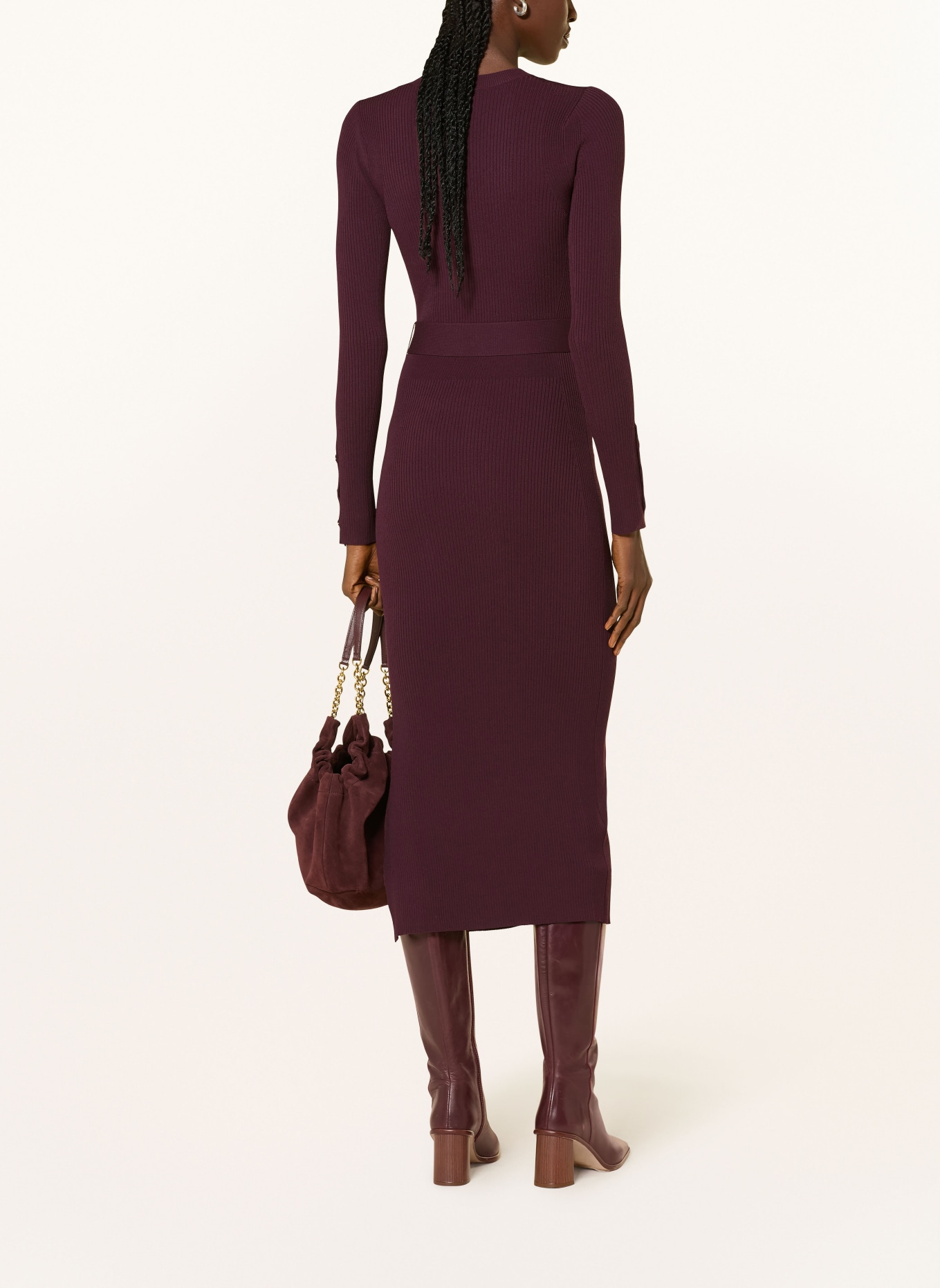 REISS Strickkleid WILLOW: DUNKELROT