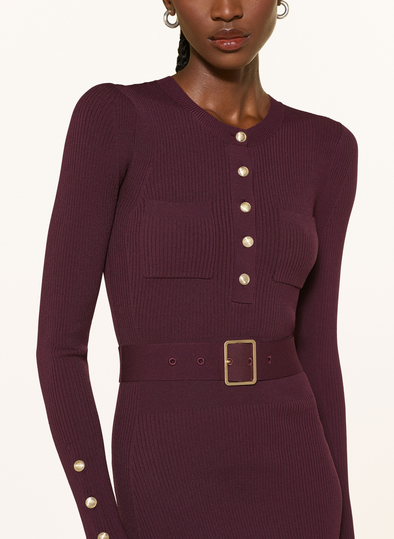 REISS Strickkleid WILLOW: DUNKELROT